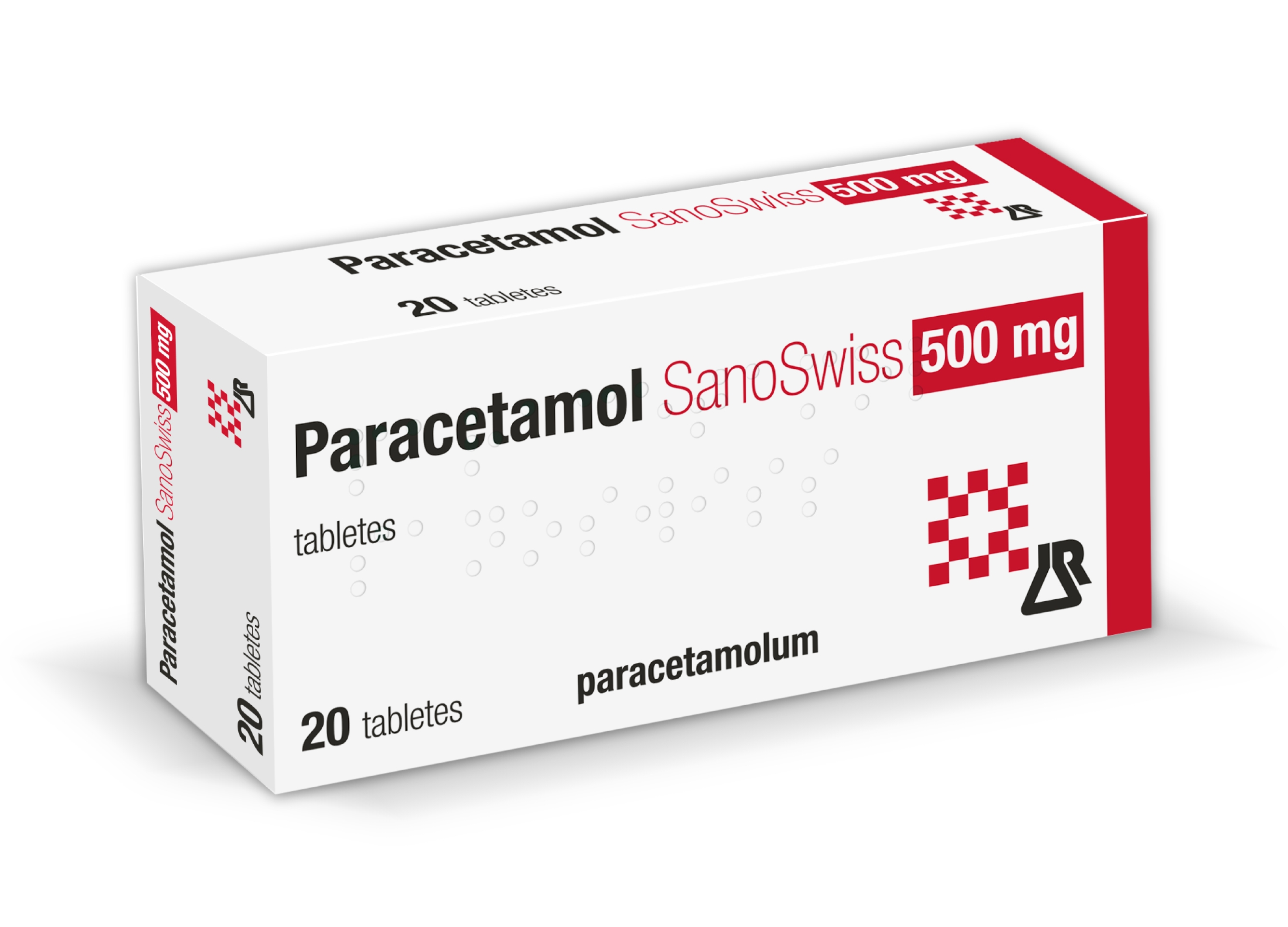 PARACETANOL Sanoswiss 500 mg tabletes, 20 gab. - Produkta attēls 