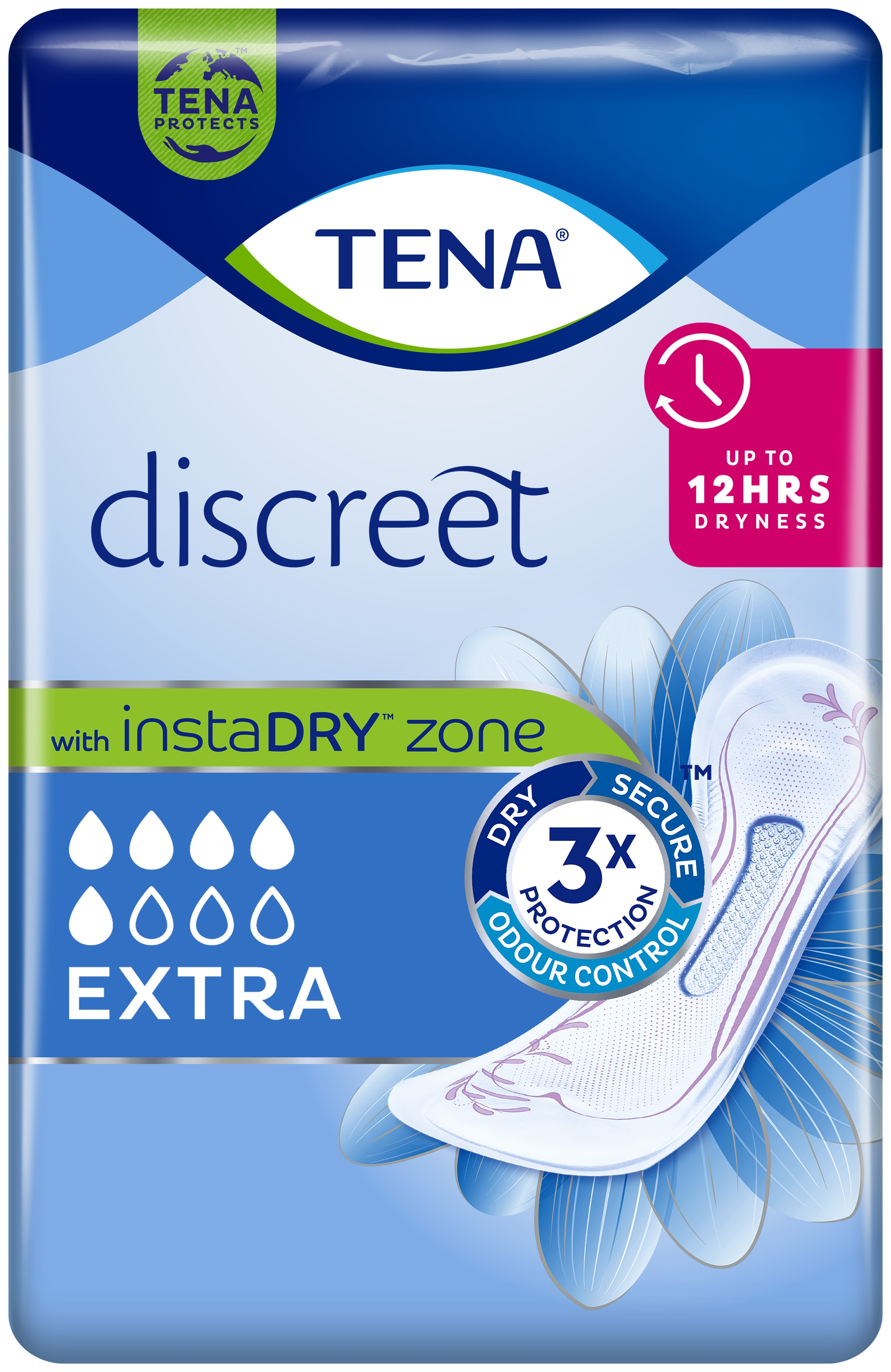 TENA Discreet Extra paketes, 10 gab. - Produkta attēls 