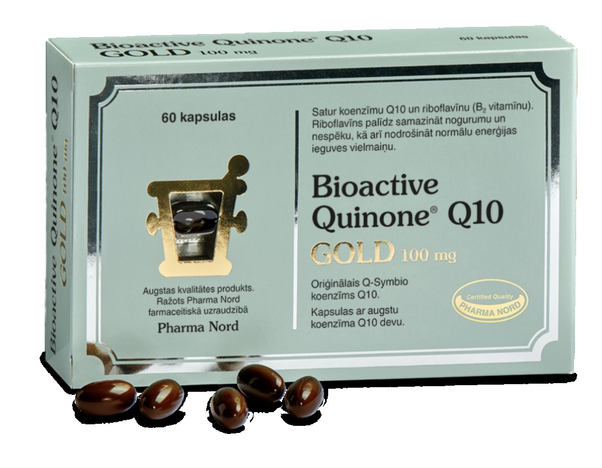 BIOACTIVE Quinone Q10 Gold 100 mg kapsulas, 60 gab. - Produkta attēls 
