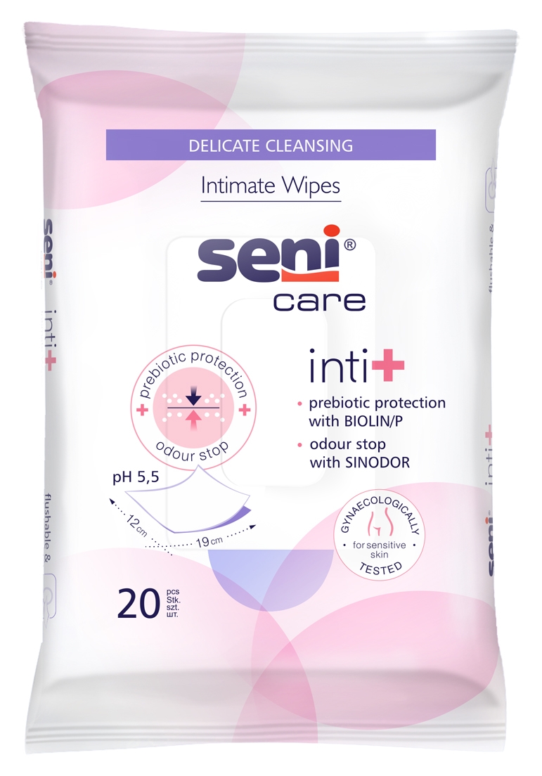 SENI INTI+ mitrās salvetes intīmai higiēnai, 20 gab. - Produkta attēls 