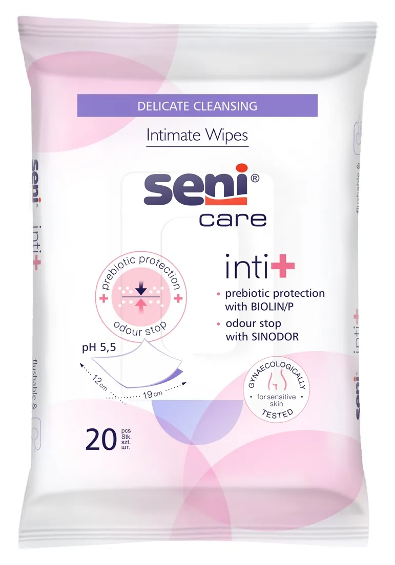 SENI INTI+ mitrās salvetes intīmai higiēnai, 20 gab. - Produkta attēls 