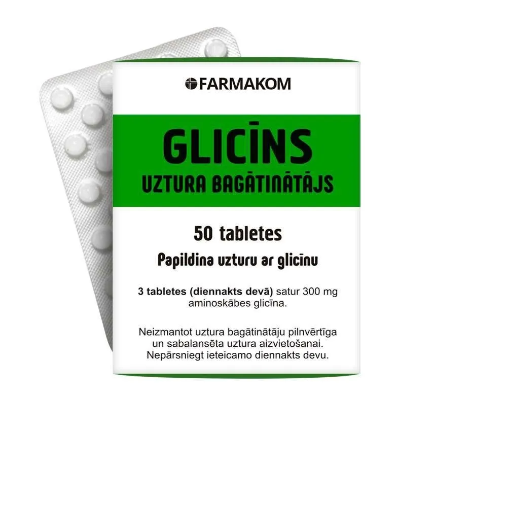 Glicīns 100 mg tabletes, 50 gab - Produkta attēls 