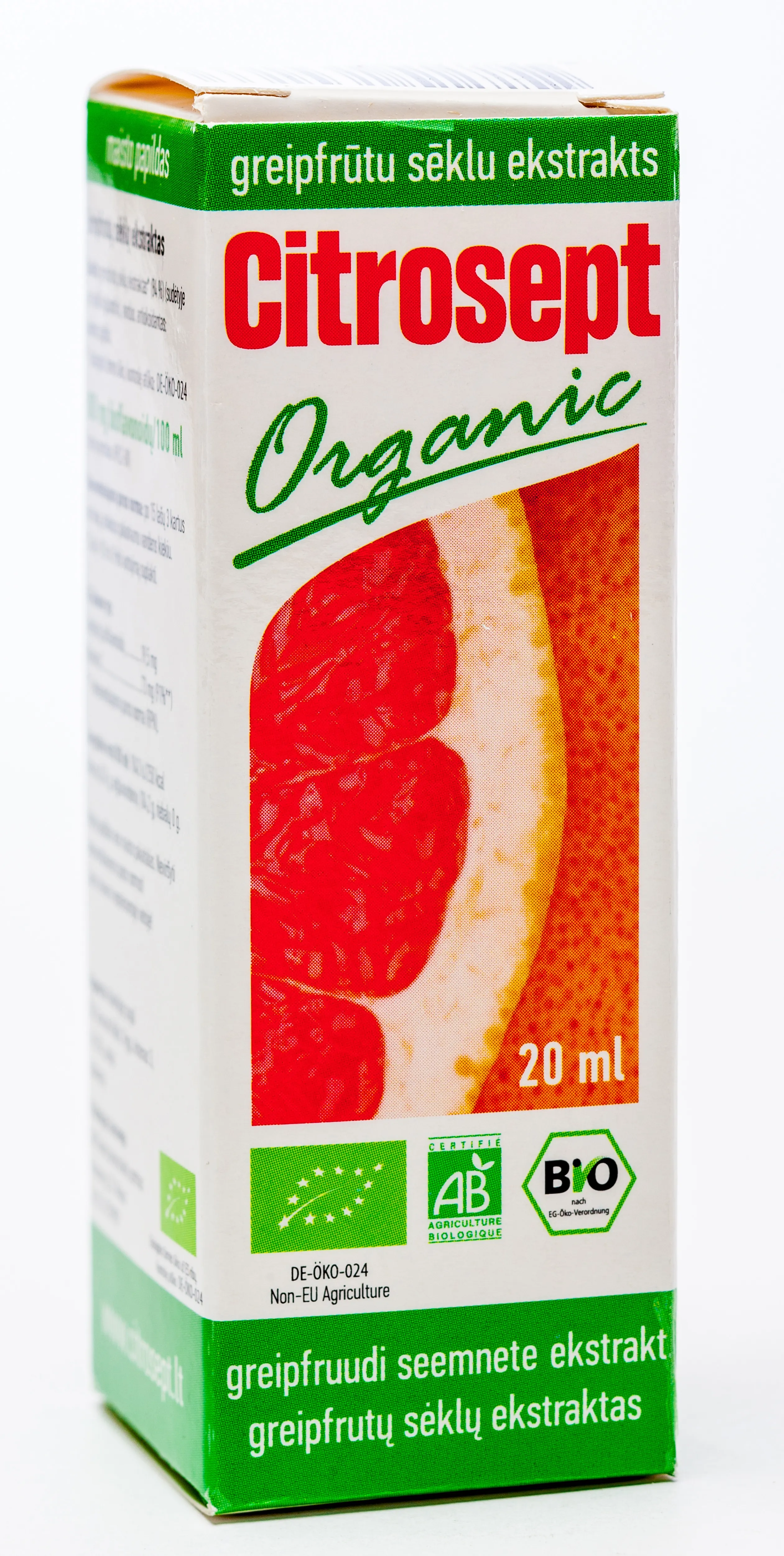 CITROSEPT ORGANIC GREIPFRŪTU SĒKLU EKSTRAKTS 20ML - Produkta attēls 