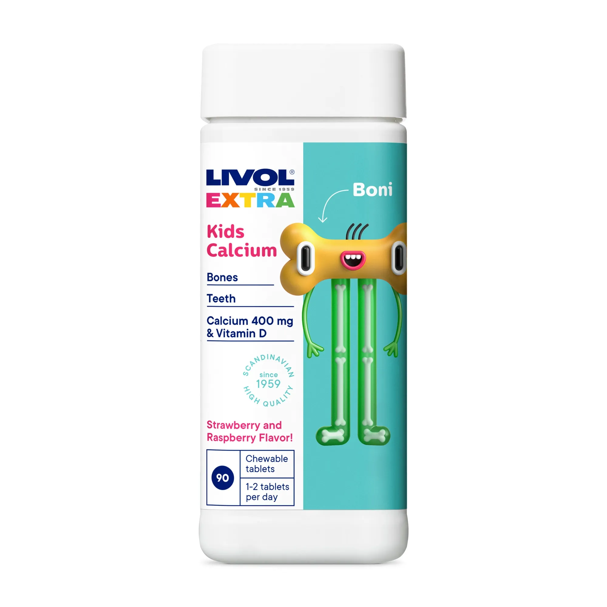 LIVOL Extra Kids Calcium tabletes, 90 gab. - Produkta attēls 