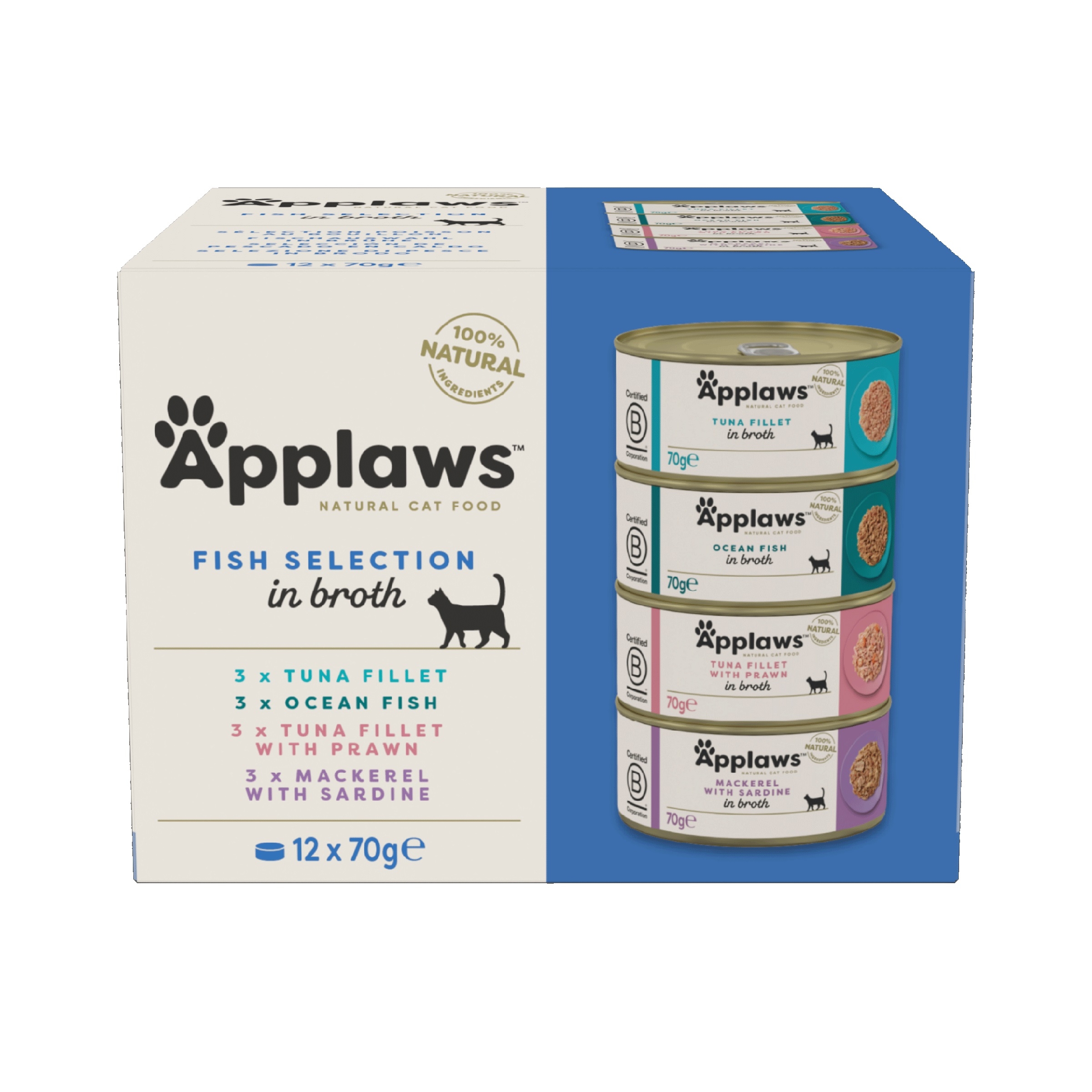 Applaws kaķu konservēta barība izlase zivs 70g N12 - Produkta attēls 