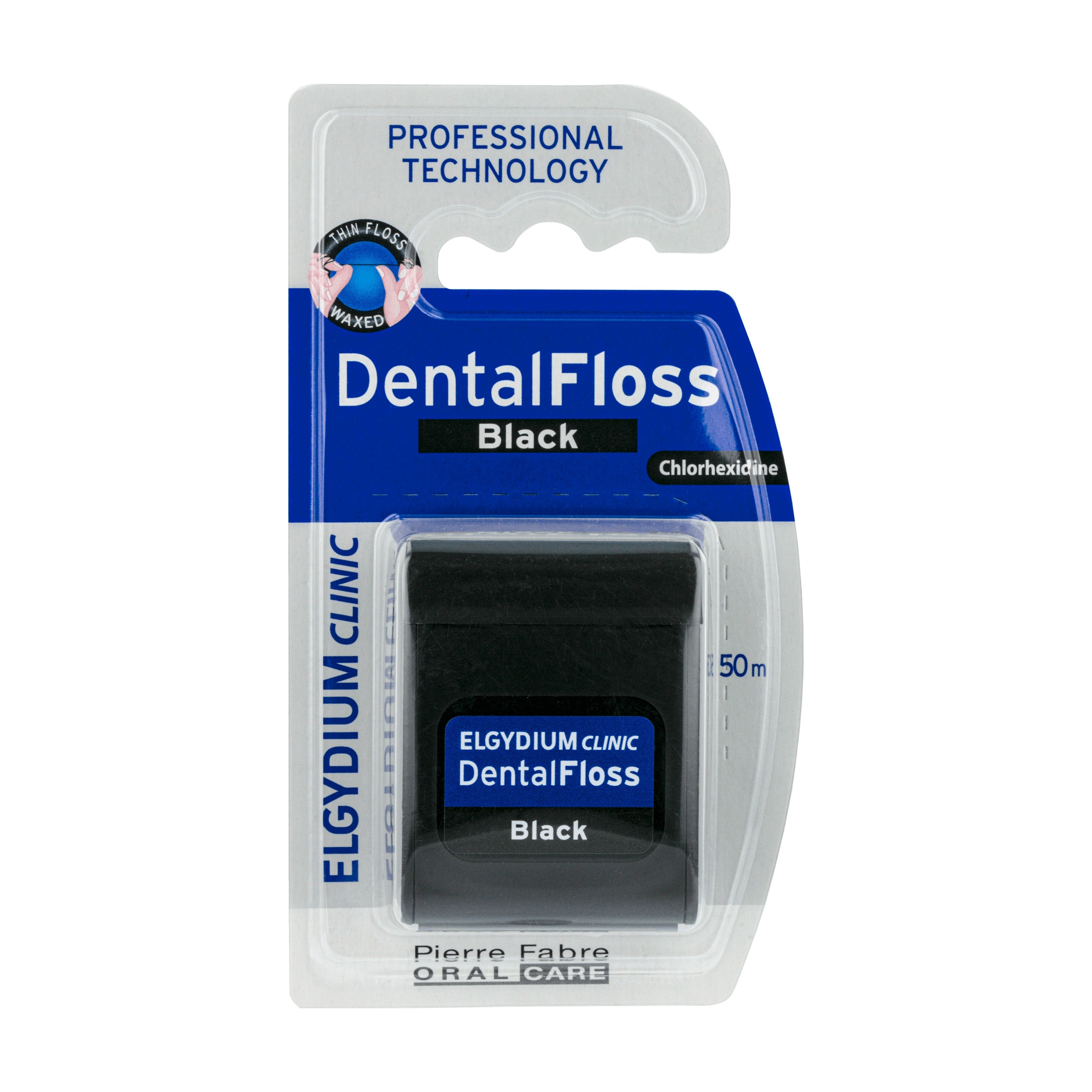 ELGYDIUM Clinic Dental Floss zobu diegs, melns - Produkta attēls 