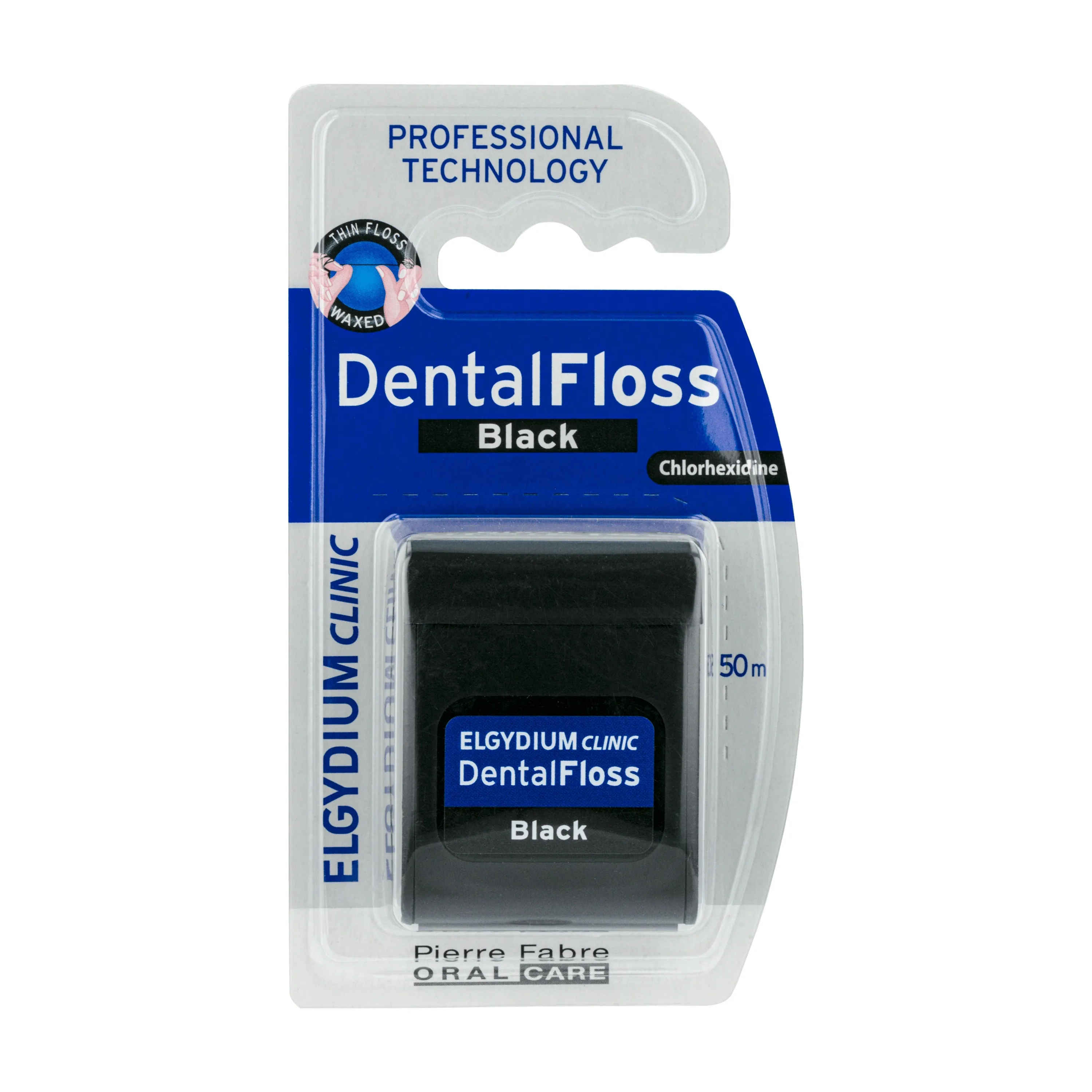 ELGYDIUM Clinic Dental Floss zobu diegs, melns - Produkta attēls 
