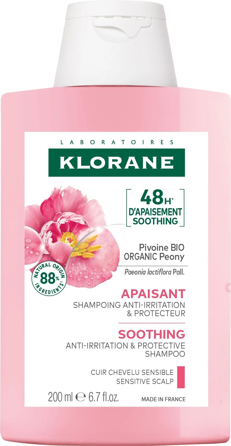 KLORANE šampūns ar peonijām, 200 ml - Produkta attēls 