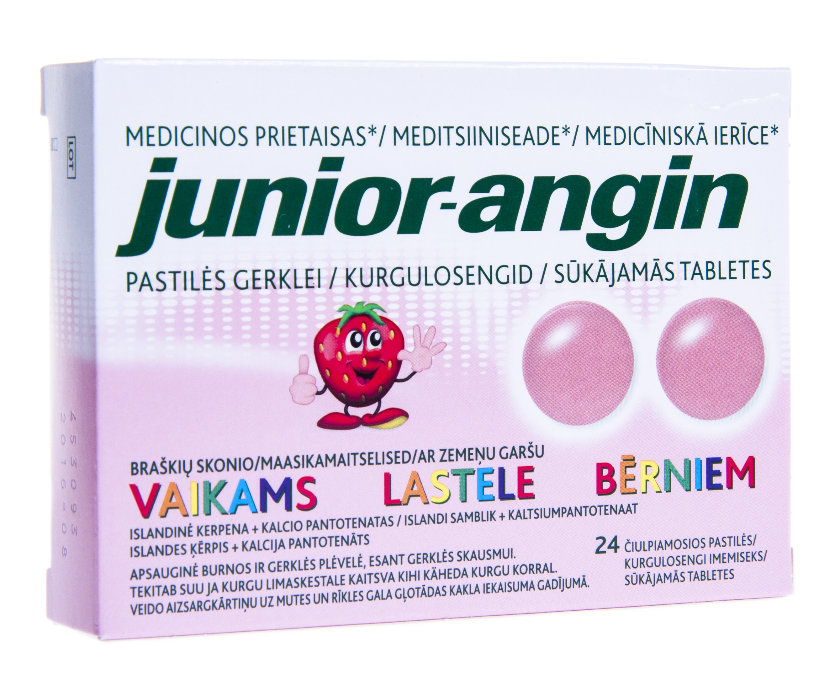 JUNIOR-ANGIN sūkājamās tabletes, 24 gab. - Produkta attēls 