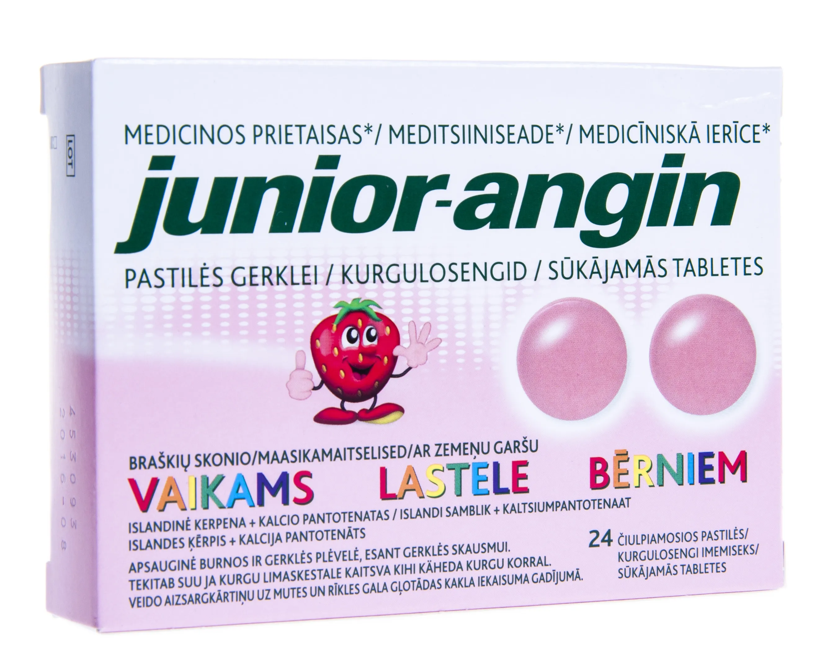 JUNIOR-ANGIN sūkājamās tabletes, 24 gab. - Produkta attēls 