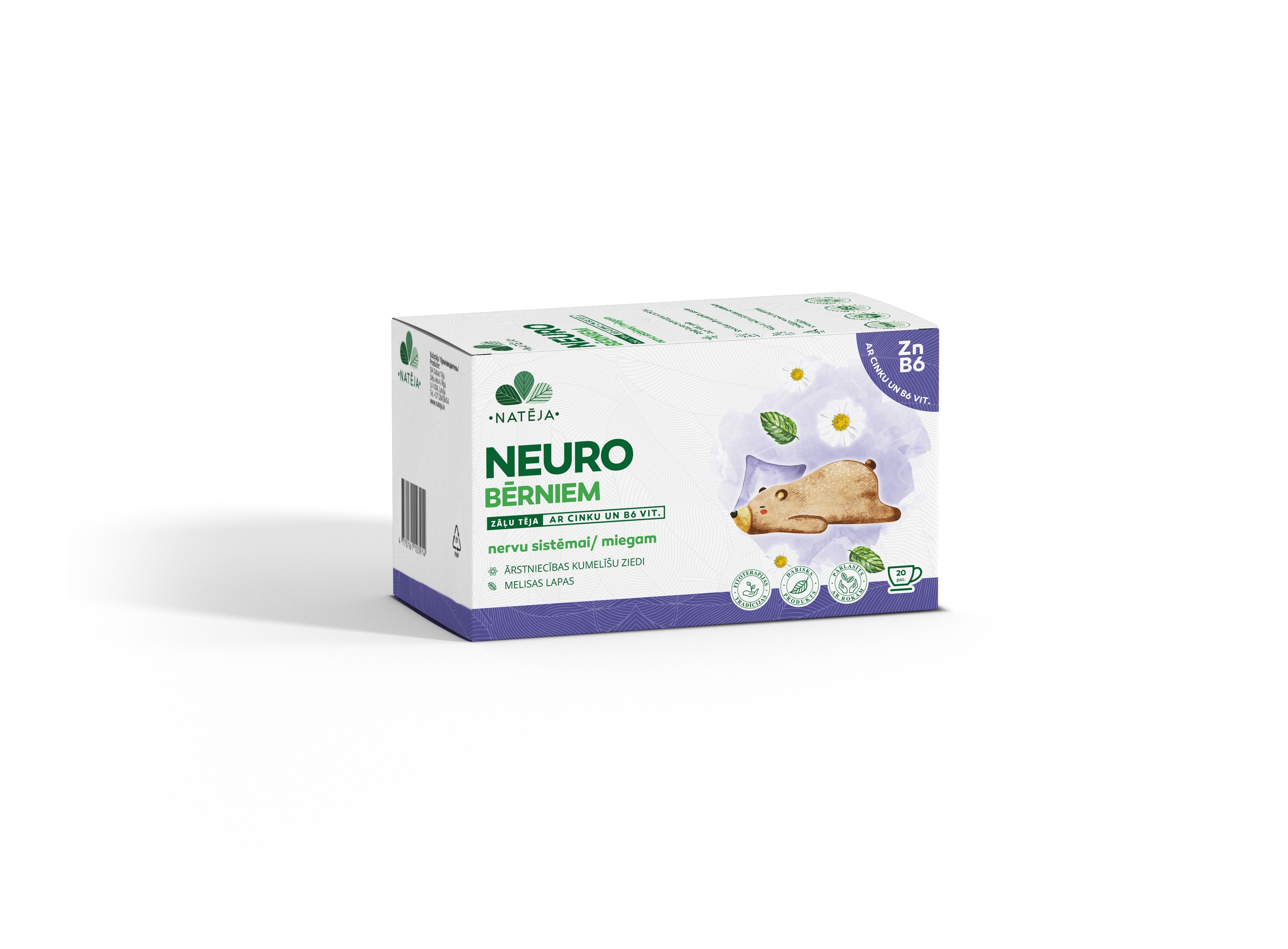 NATĒJA NEURO, zāļu tēja bērniem ar cinku un vit. B12, 20 gab - Produkta attēls 