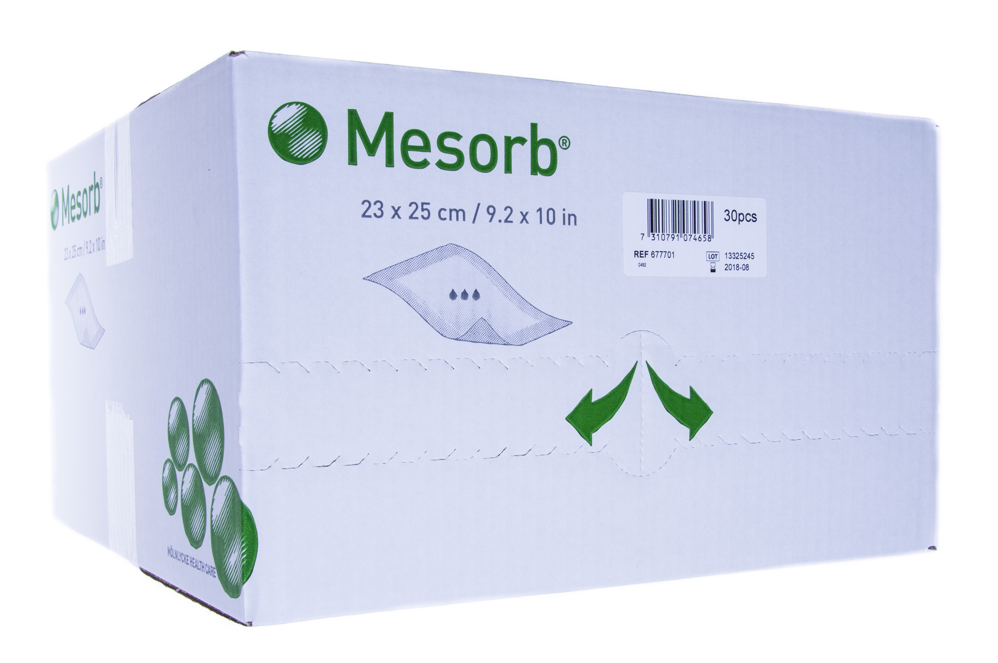 MESORB absorbējošs pārsējs 23 x 25cm, sterils, 30 gab. - Produkta attēls 