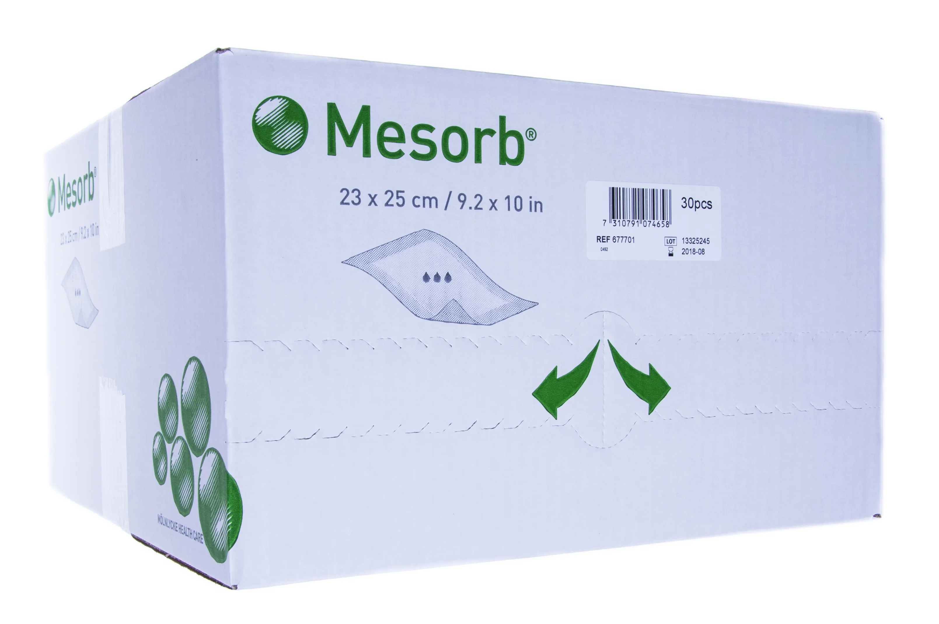 MESORB absorbējošs pārsējs 23 x 25cm, sterils, 30 gab. - Produkta attēls 