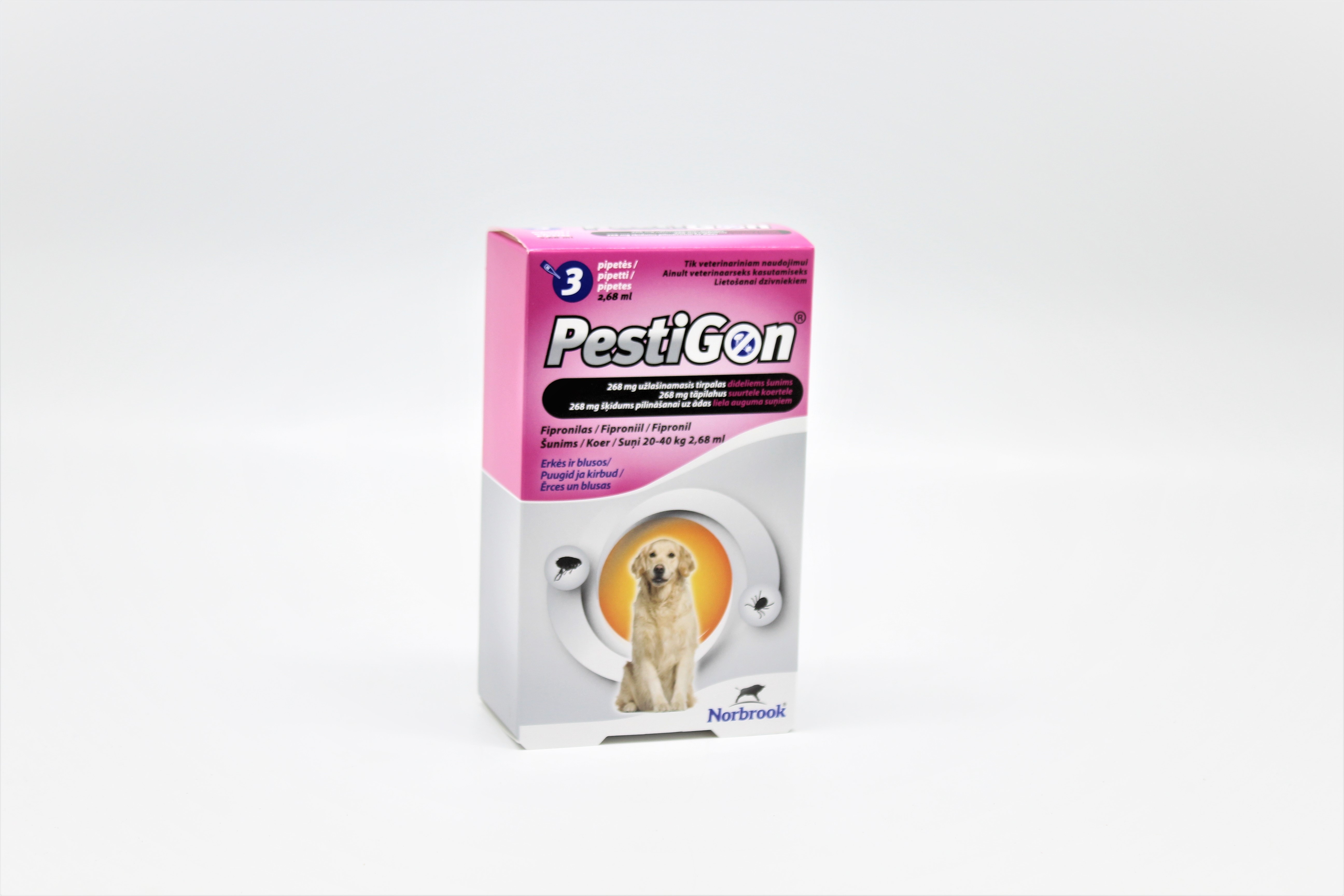 PESTIGON 268MG ŠĶĪD SUŅIEM 20-40KG N3 - Produkta attēls 