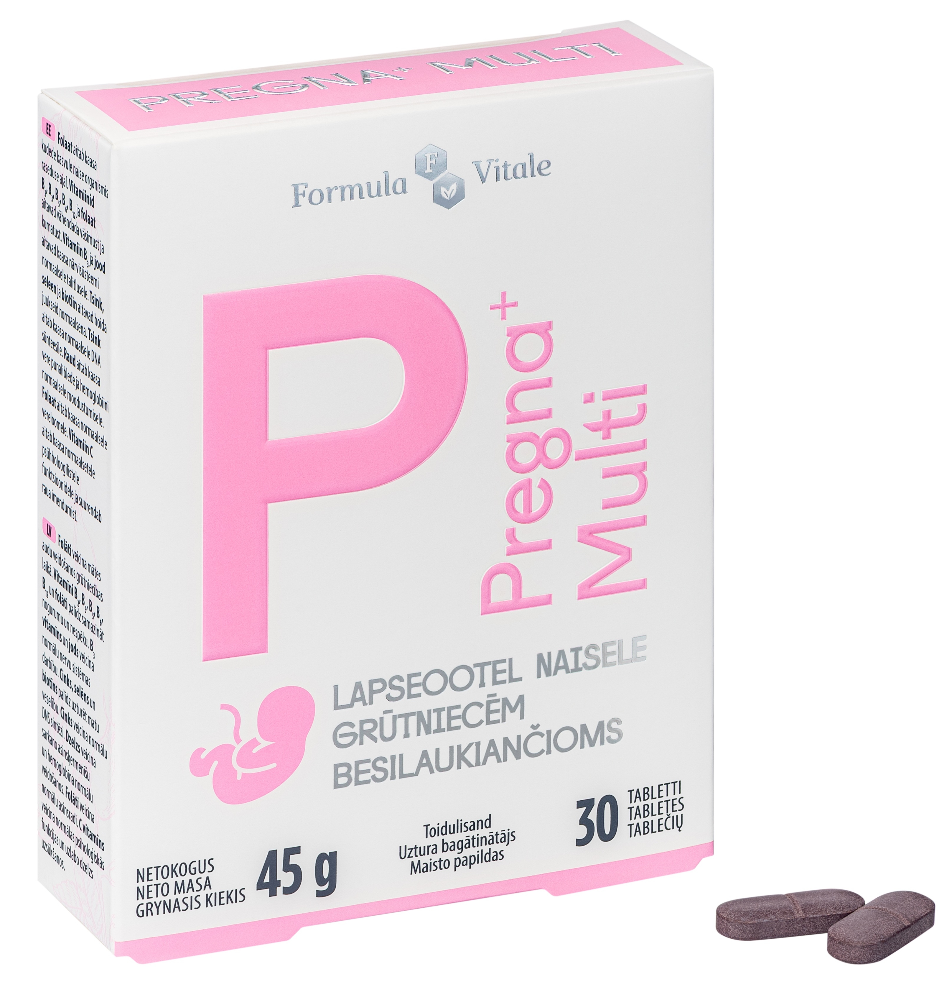 FORMULA VITALE Pregna+ Multi tabletes, 30 gab. - Produkta attēls 