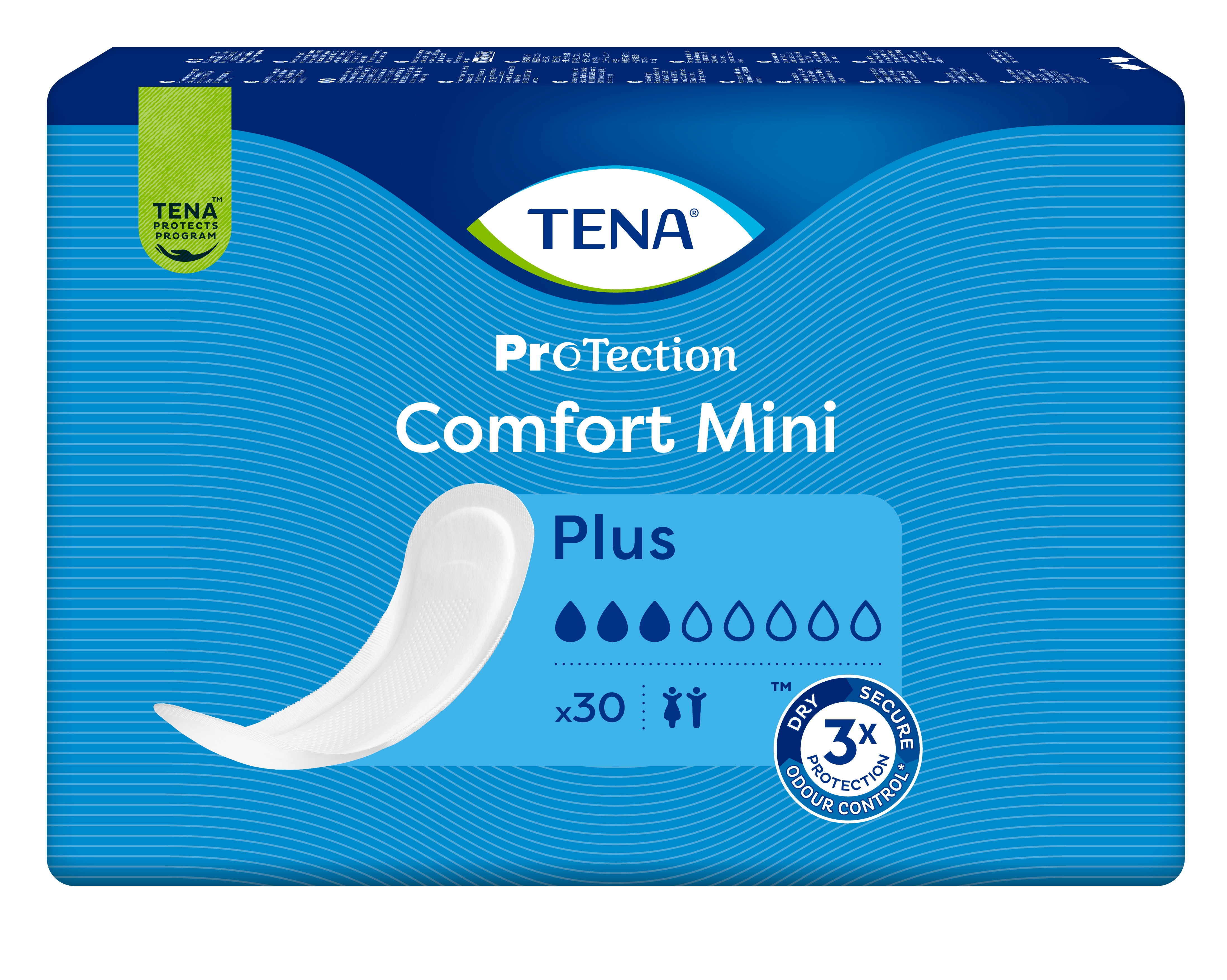 TENA Comfort Mini Plus uzsūcošās paketes, 30 gab. - Produkta attēls 