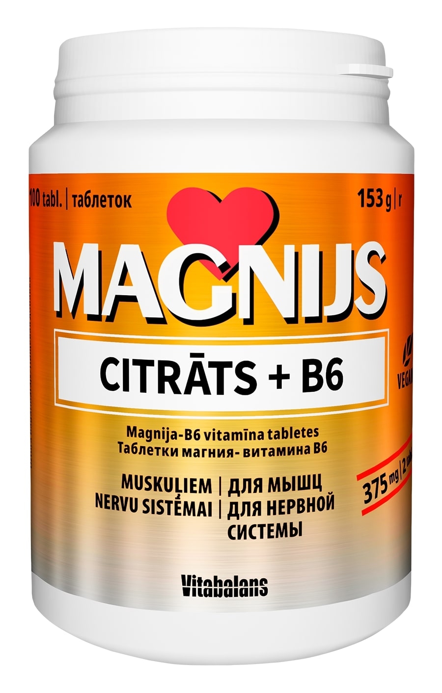 MAGNIJS Citrāts + B6 tabletes, 100 gab. - Produkta attēls 