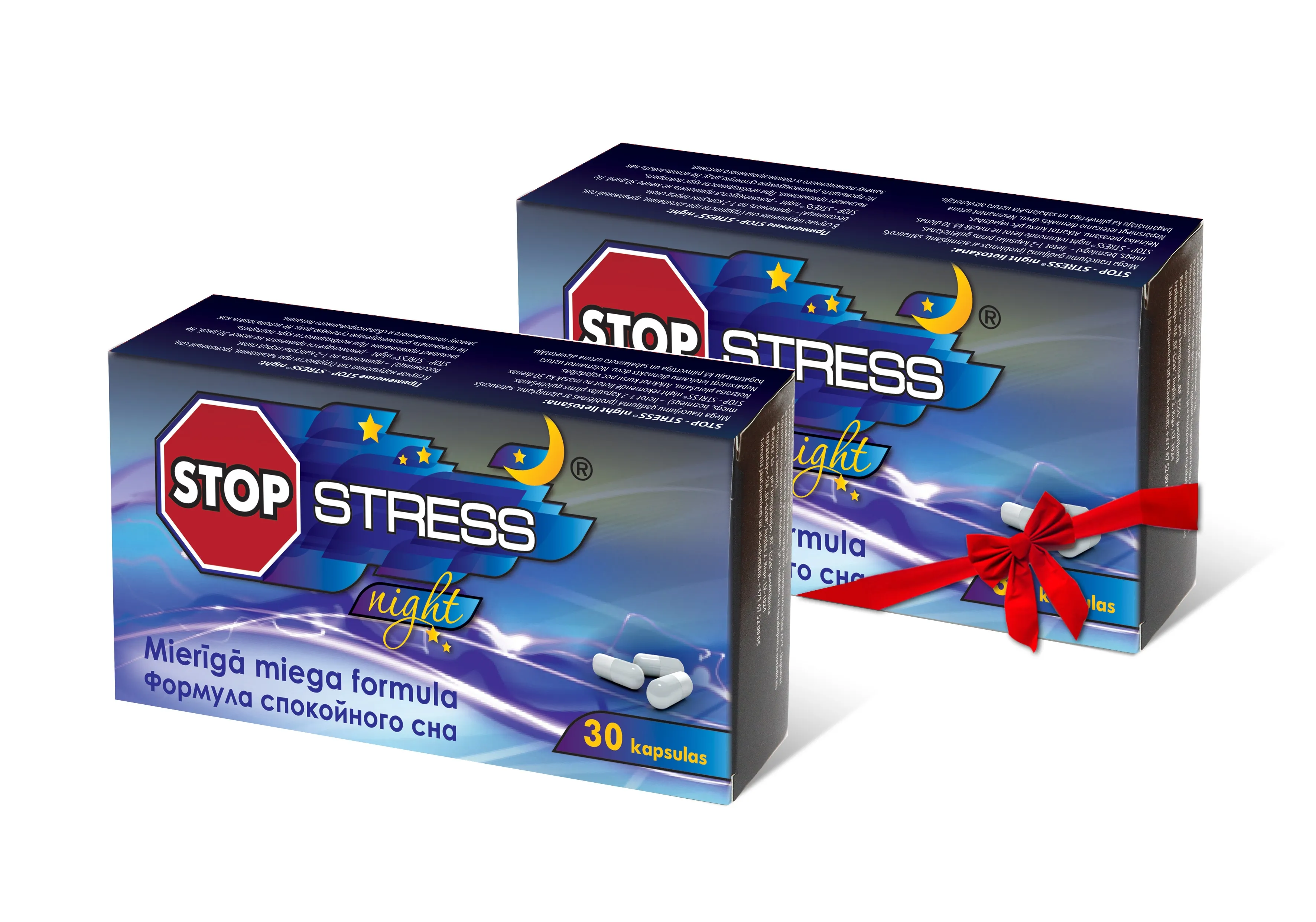 STOP-STRESS Night kapsulas (1+1), 30 gab - Produkta attēls 