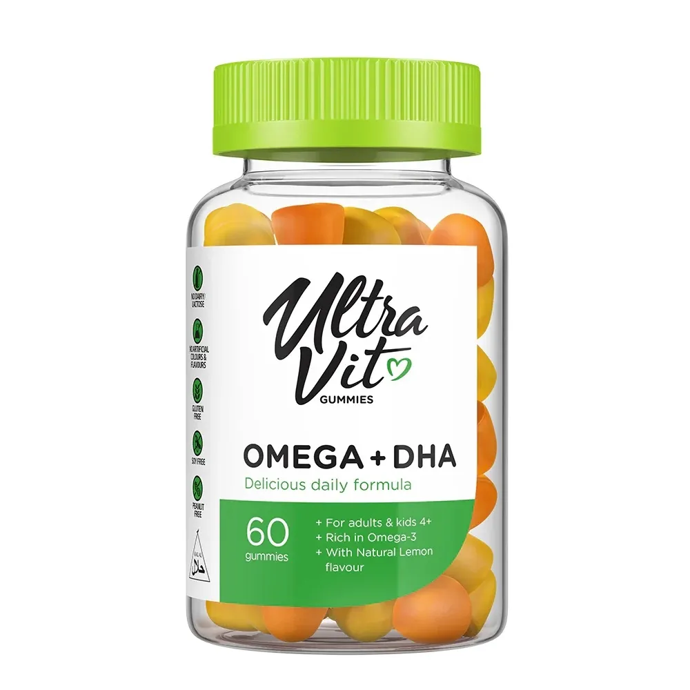 ULTRAVIT Gummies Omega 3+ DHA košļājamās pastilas, 60 gab. - Produkta attēls 
