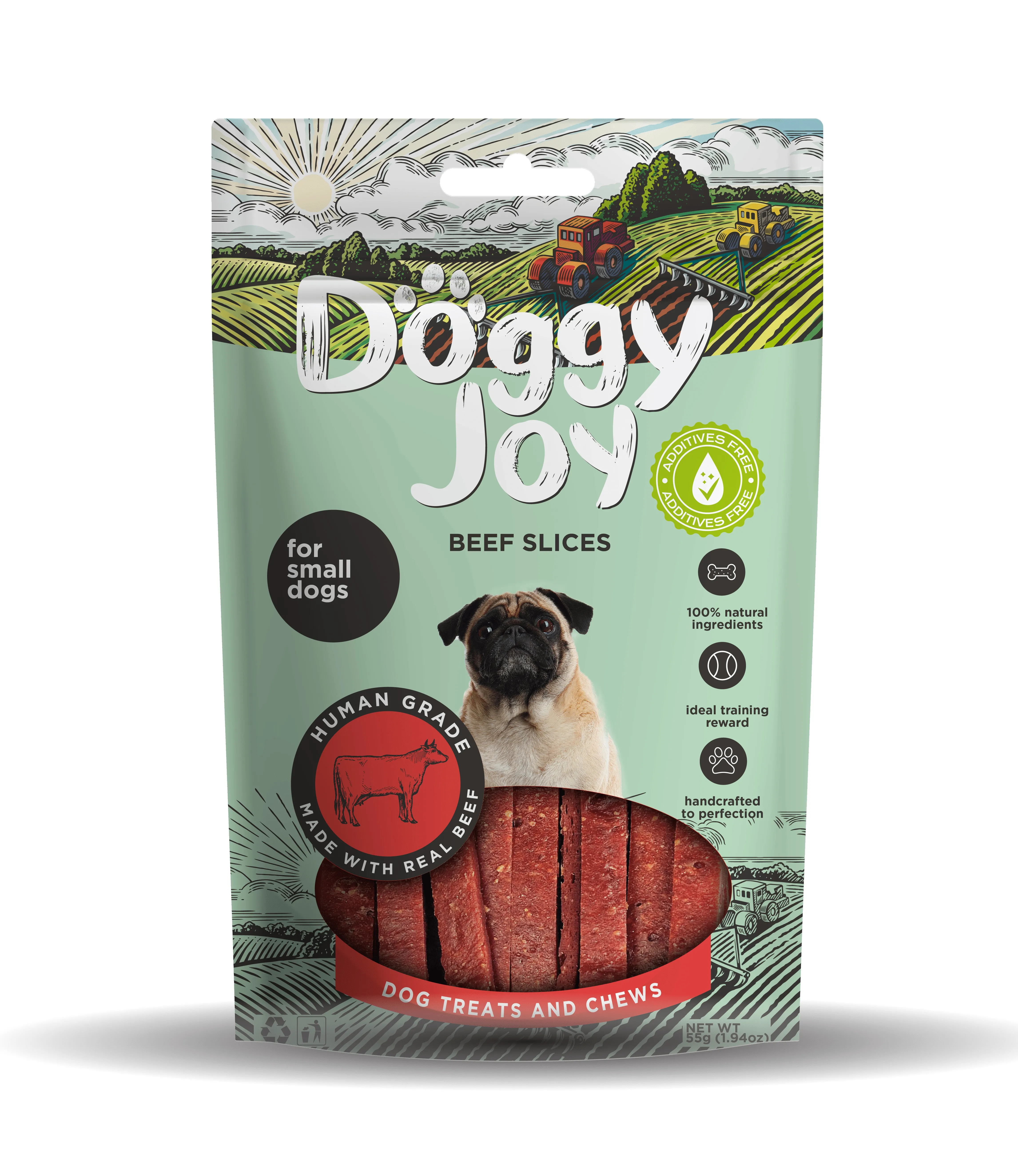 DOGGY JOY LIELLOPU SLOKSNĪTES MAZIEM SUŅIEM 55G - Produkta attēls 
