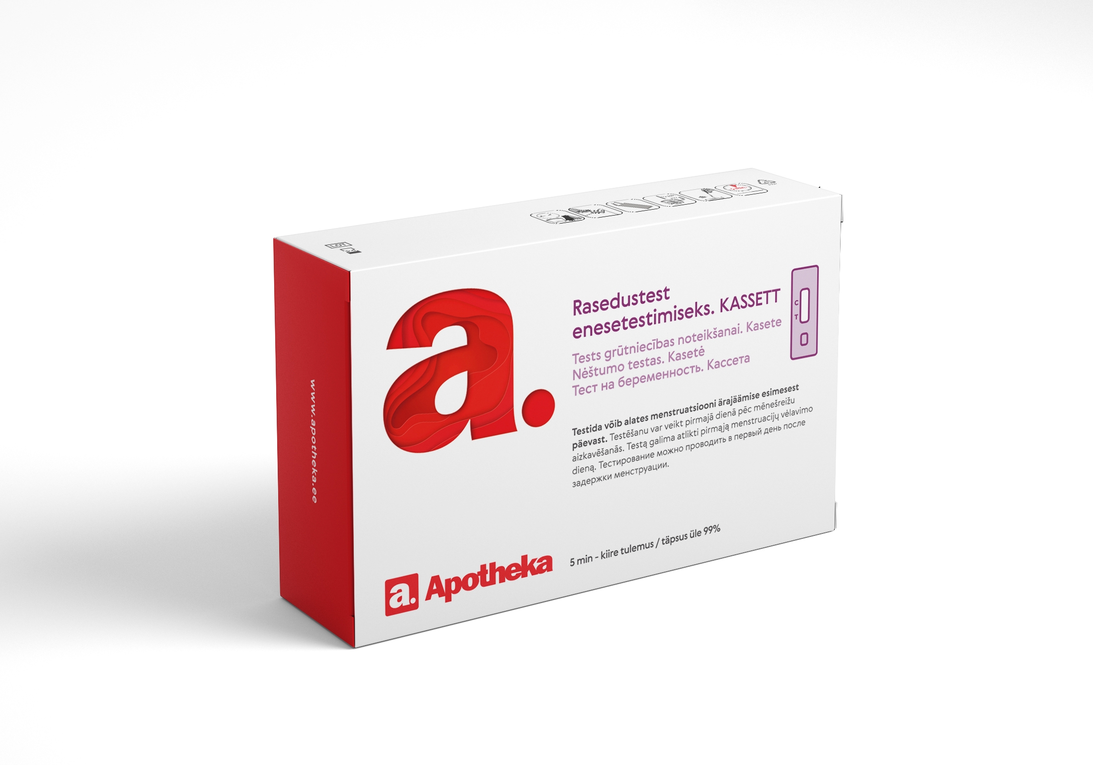 APOTHEKA tests grūtniecības noteikšanai (kasete) - Produkta attēls 