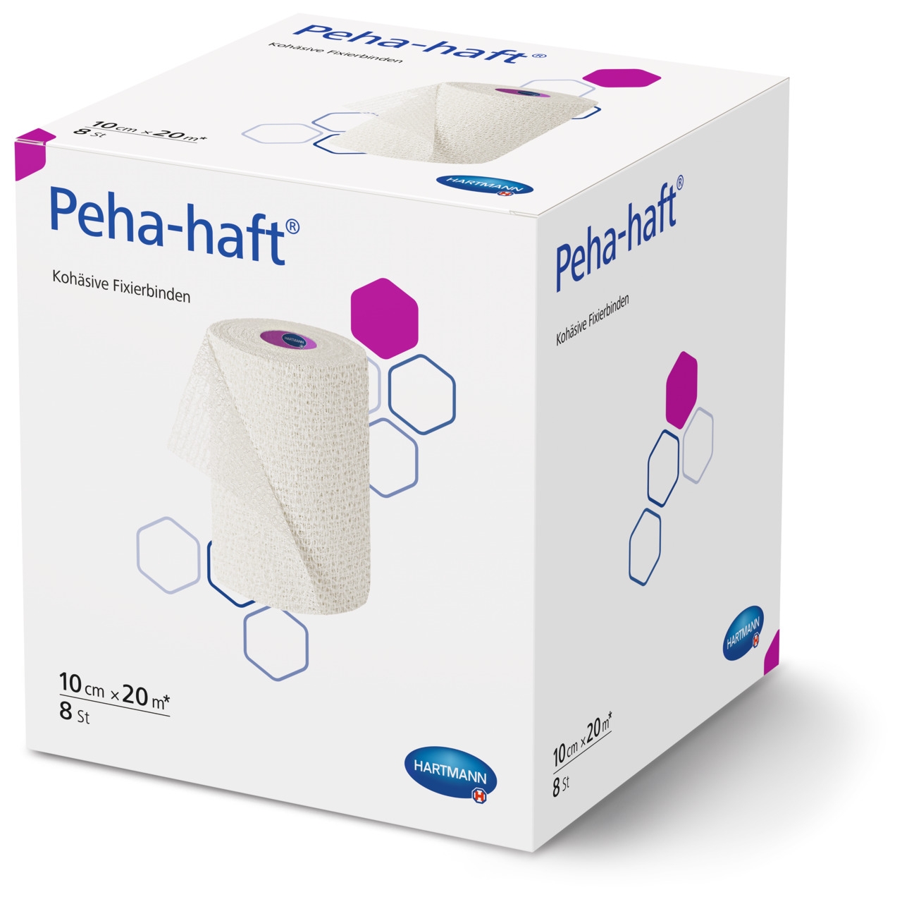 PEHA-HAFT pašlīpoša, elastīga marles saite, 10 cm x 20 m - Produkta attēls 