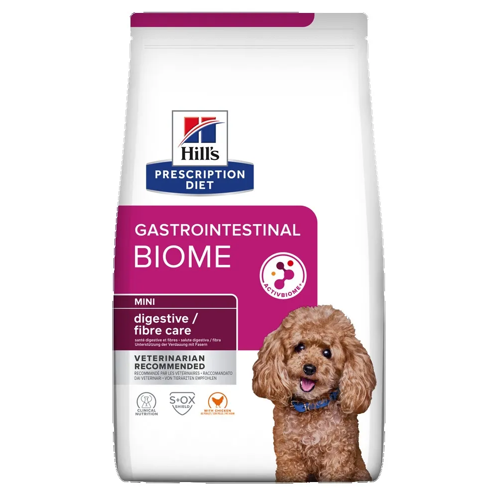 Hills PD suņu sausā barība Gastrointestinal Biome Mini 1kg - Produkta attēls 