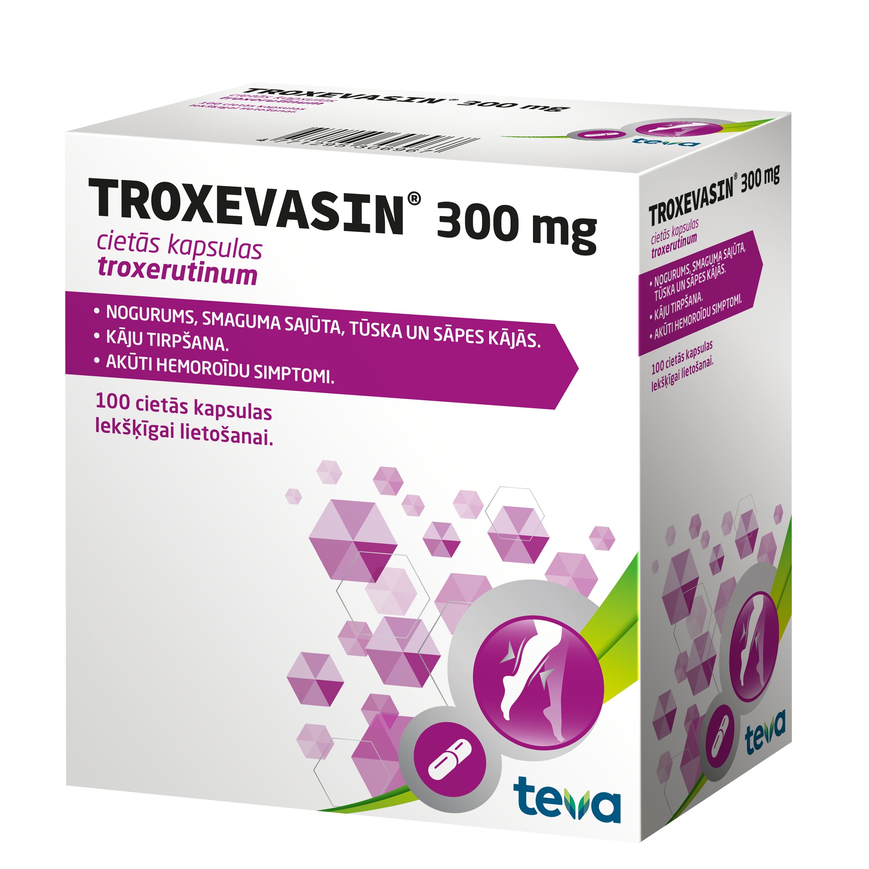 TROXEVASIN 300 mg kapsulas, 100 gab. - Produkta attēls 