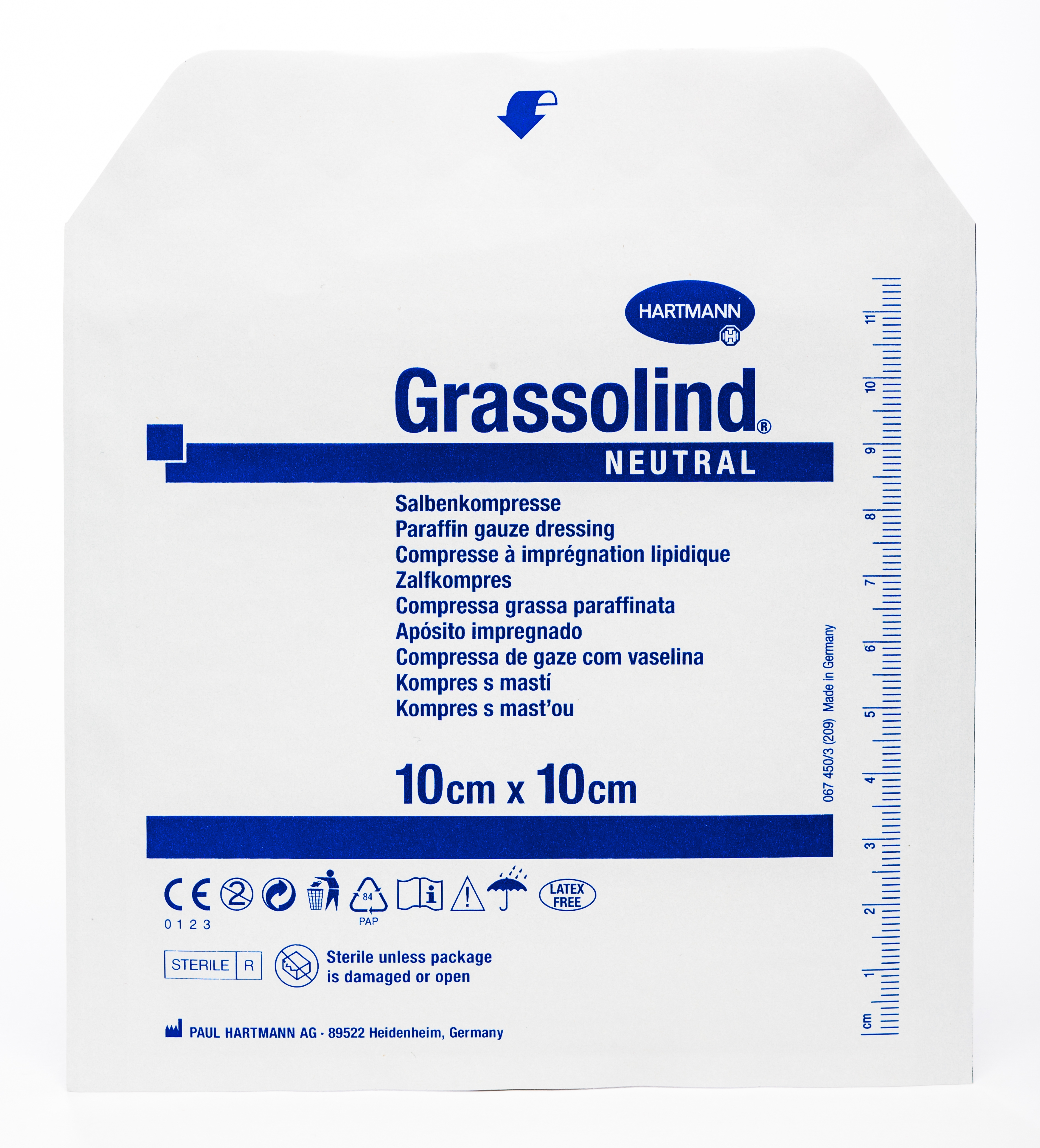 GRASSOLIND tīklveida brūču pārsējs (10 x 10 cm), 1 gab - Produkta attēls 