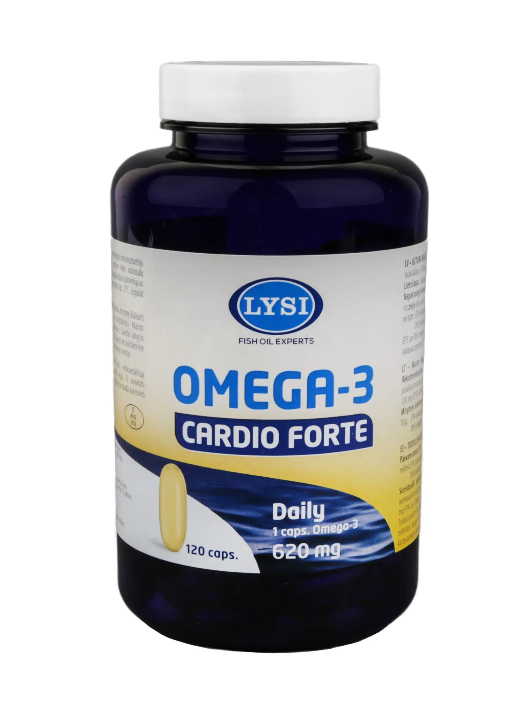 LYSI Cardio Forte zivju eļļas kapsulas, 120 gab - Produkta attēls 