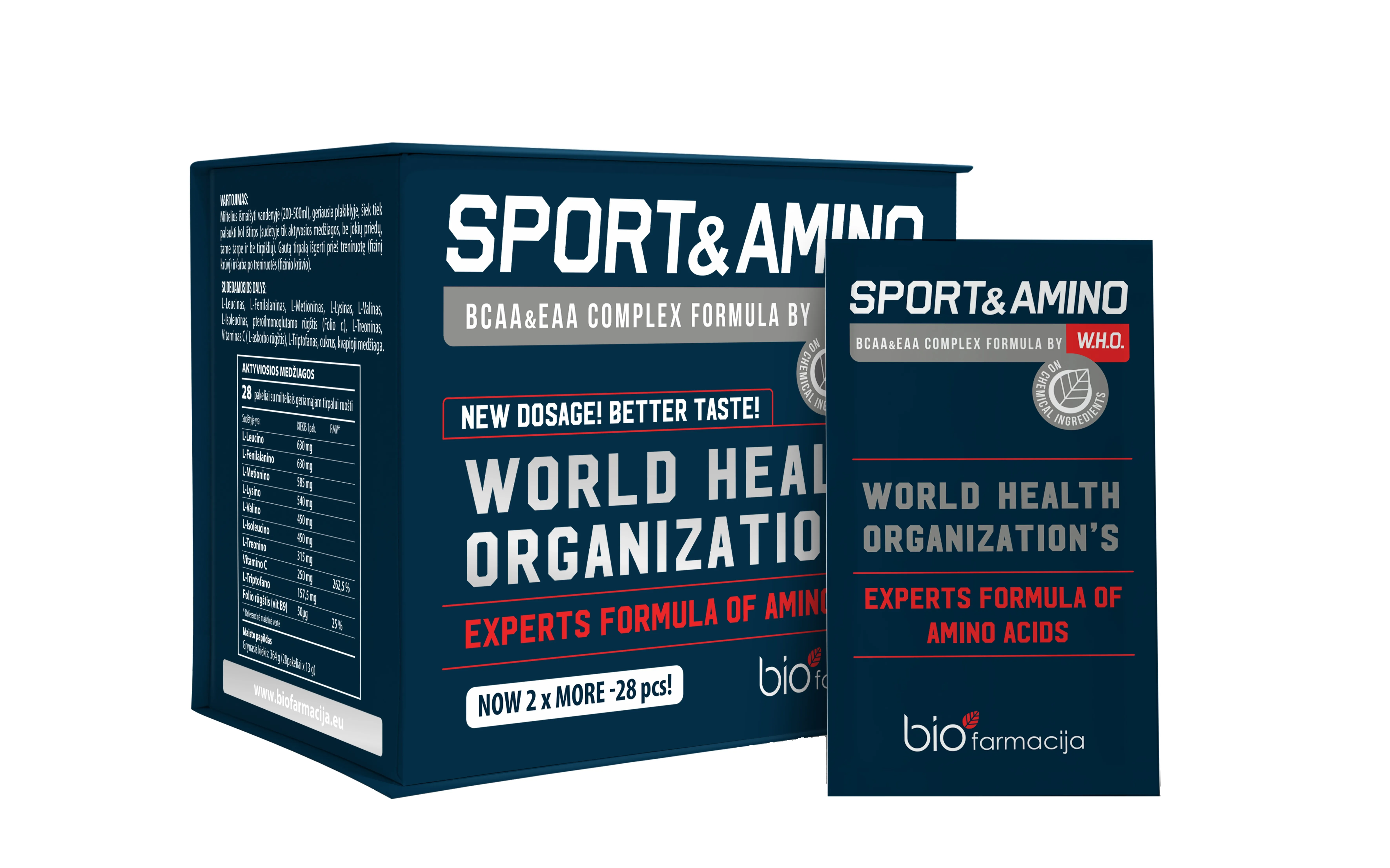 SPORT&AMINO W.H.O. pulveris, 28 gab. - Produkta attēls 