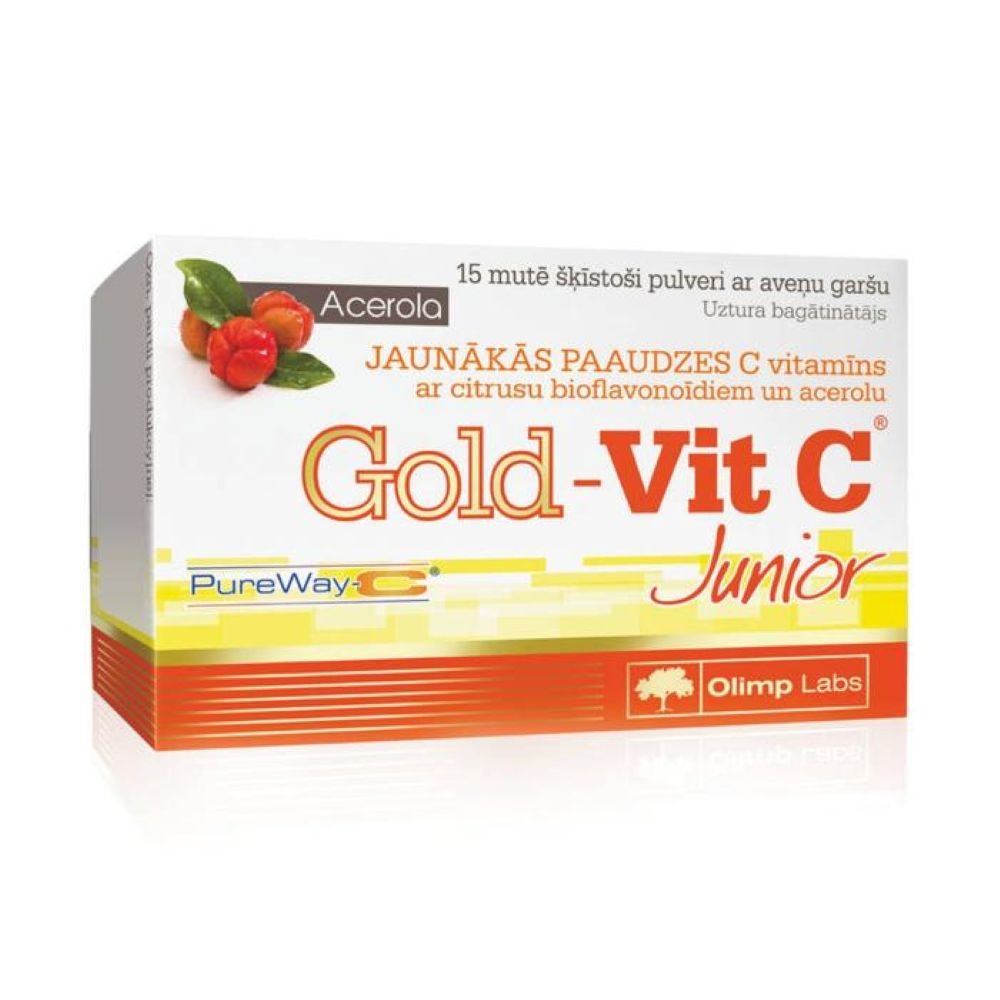 OlLIMP LABS® Gold-Vit C Junior (aveņu), 15 paciņas - Produkta attēls 