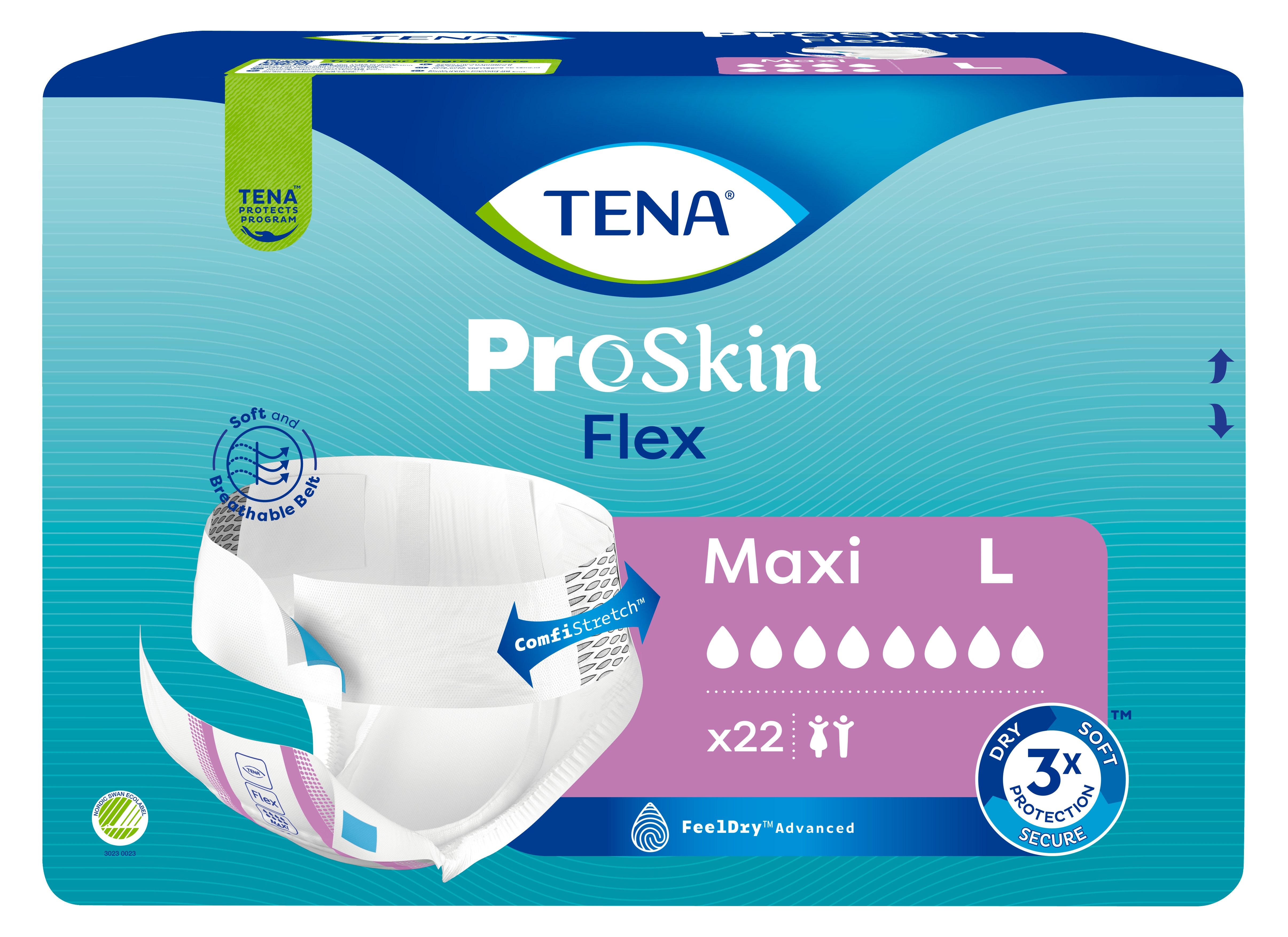 TENA Flex Maxi jostiņbikses L izmērs, 22 gab. - Produkta attēls 