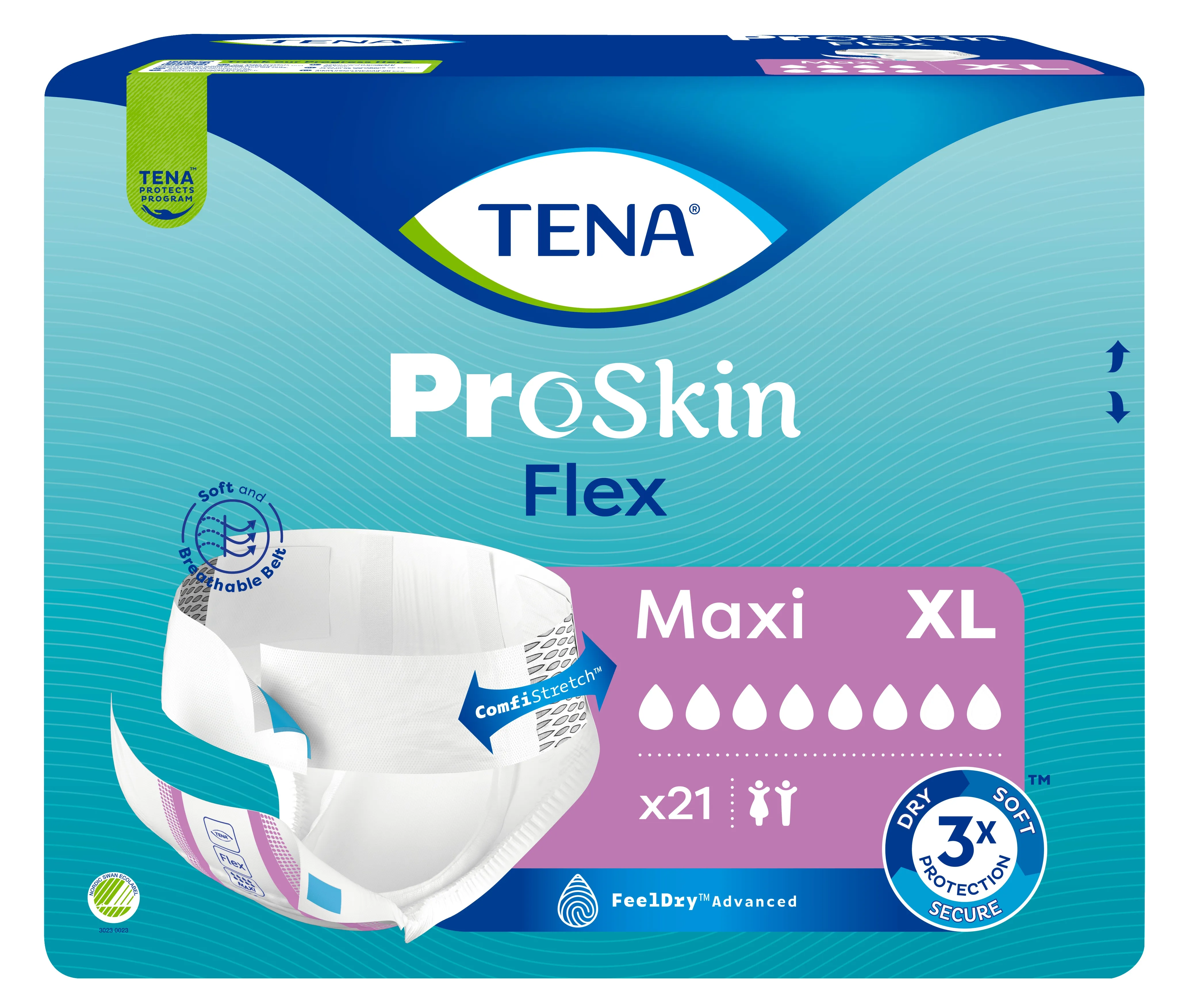 TENA Flex Maxi ProSkin jostiņbikses XL izmērs, 21 gab. - Produkta attēls 