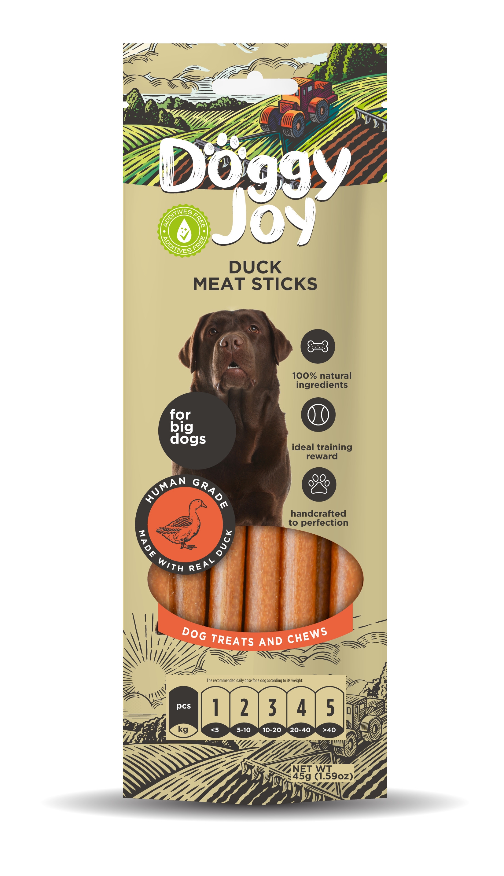 DOGGY JOY PĪLES GAĻAS DESIŅAS SUŅIEM 45G - Produkta attēls 