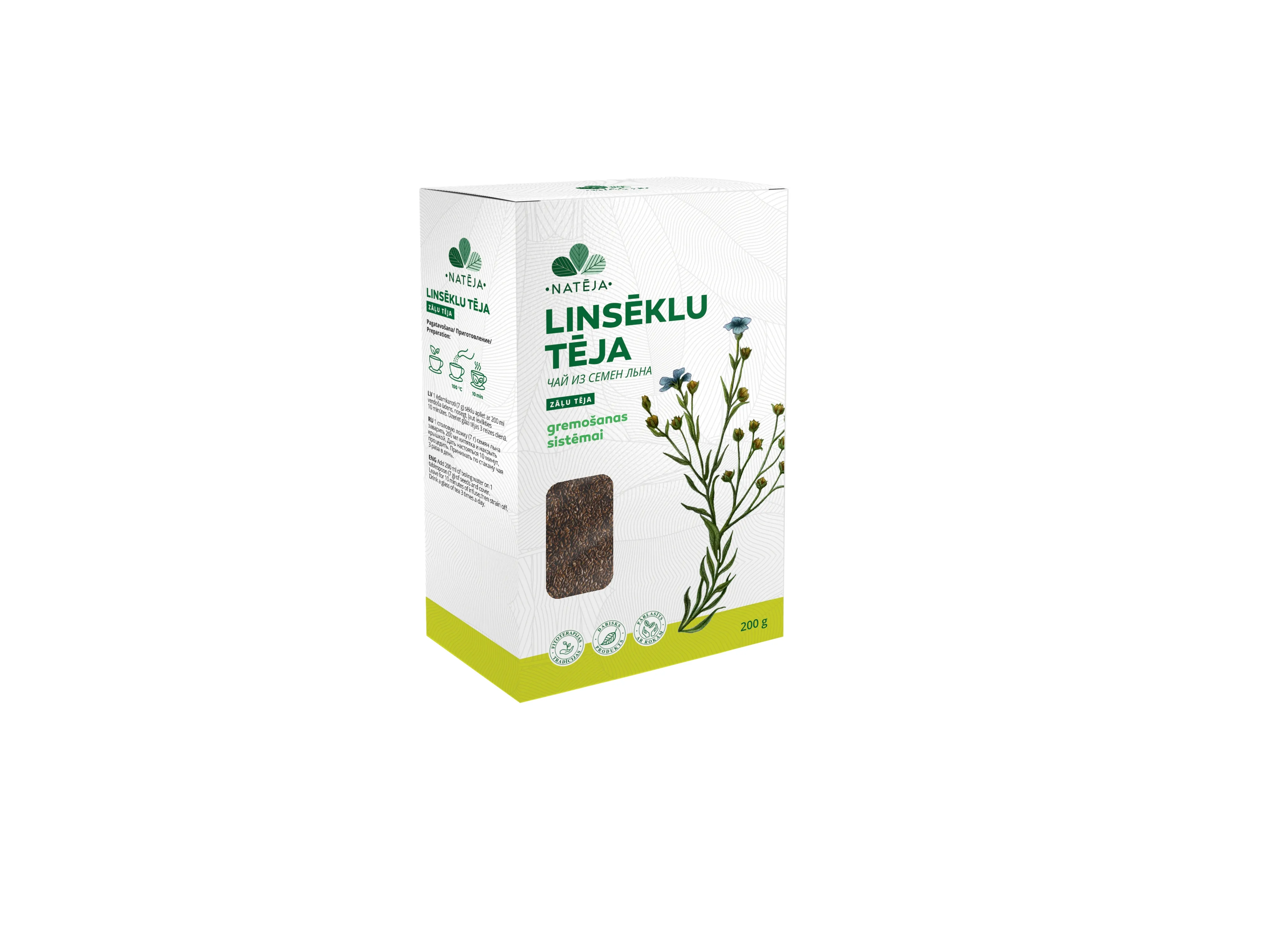 NATĒJA Linsēklu tēja, 200 g - Produkta attēls 