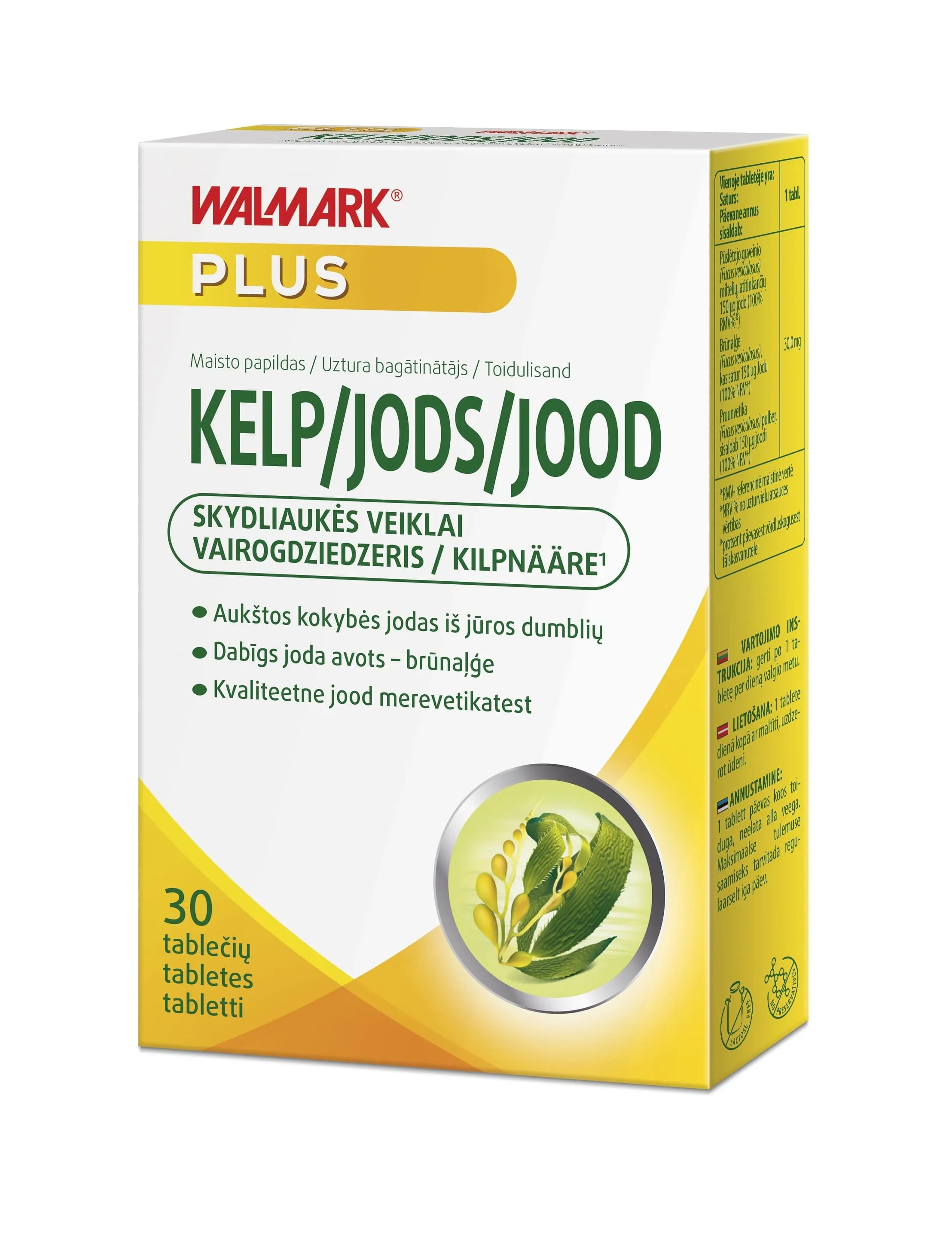 WALMARK Jods 0.15 mg tabletes, 30 gab - Produkta attēls 