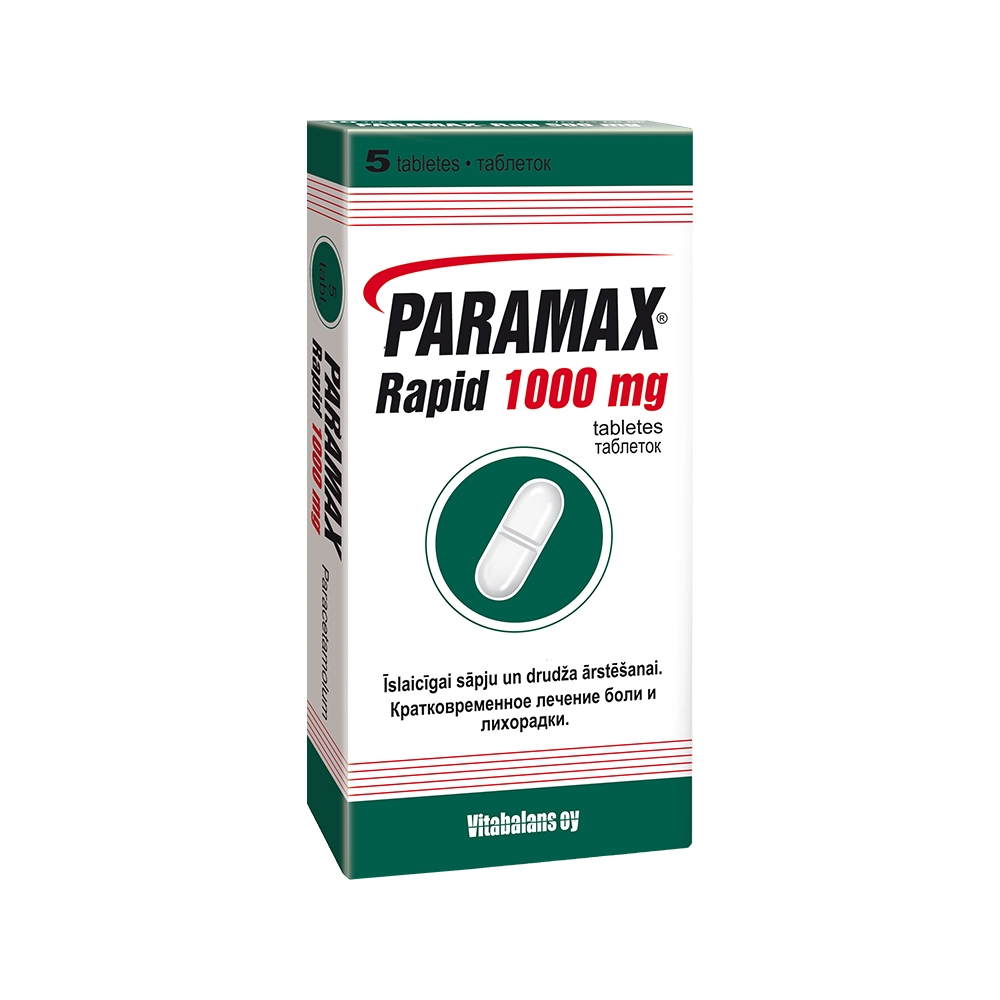 PARAMAX Rapid 1000mg tabletes, 5 gab. - Produkta attēls 