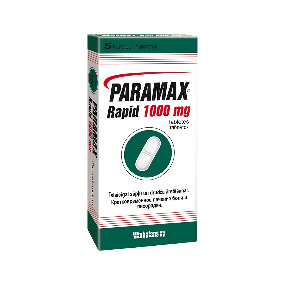 PARAMAX Rapid 1000mg tabletes, 5 gab. - Produkta attēls 