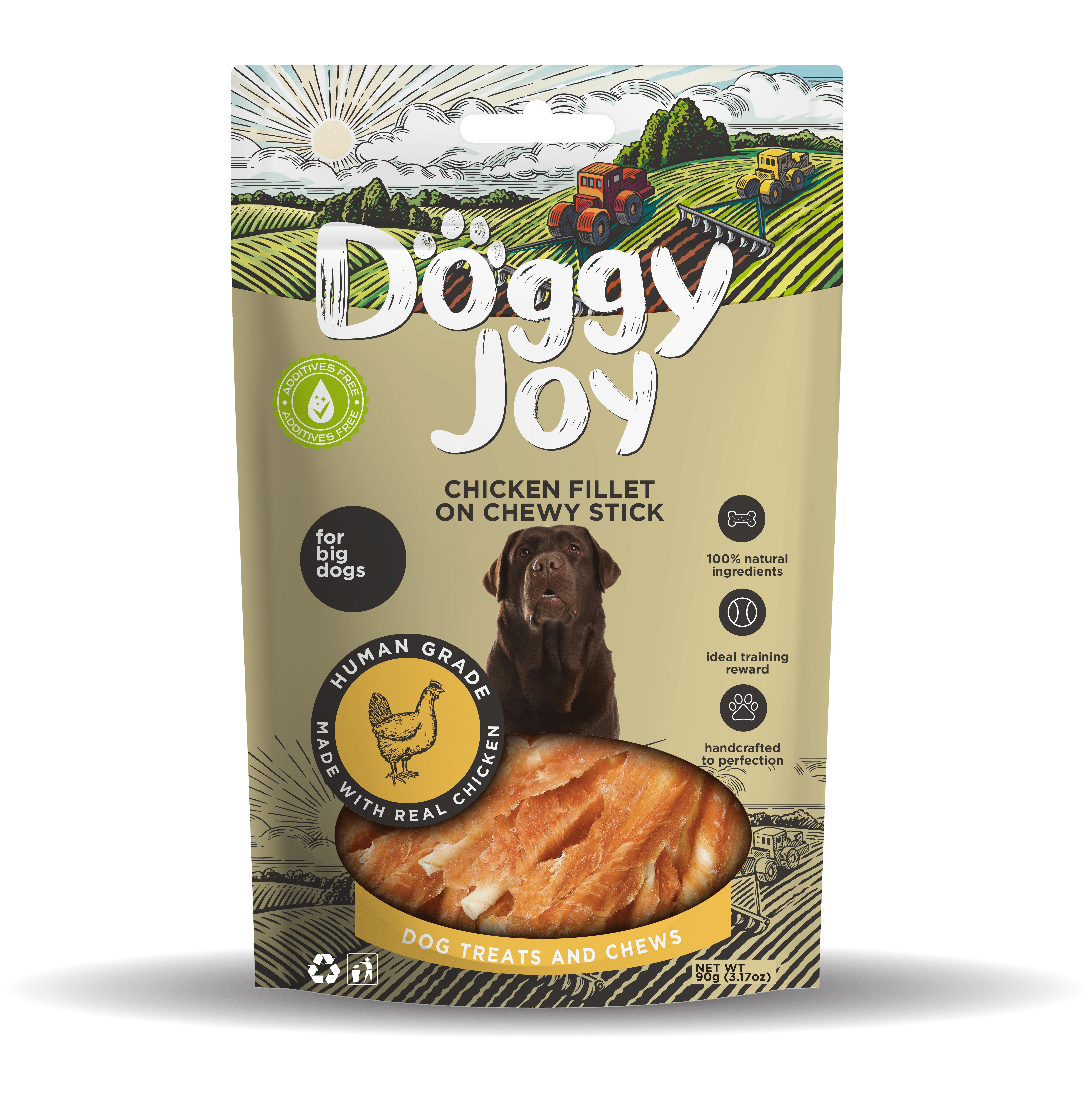 DOGGY JOY VISTAS FILEJA UZ KOŠĻ NŪJIŅĀM SUŅIEM 90G - Produkta attēls 