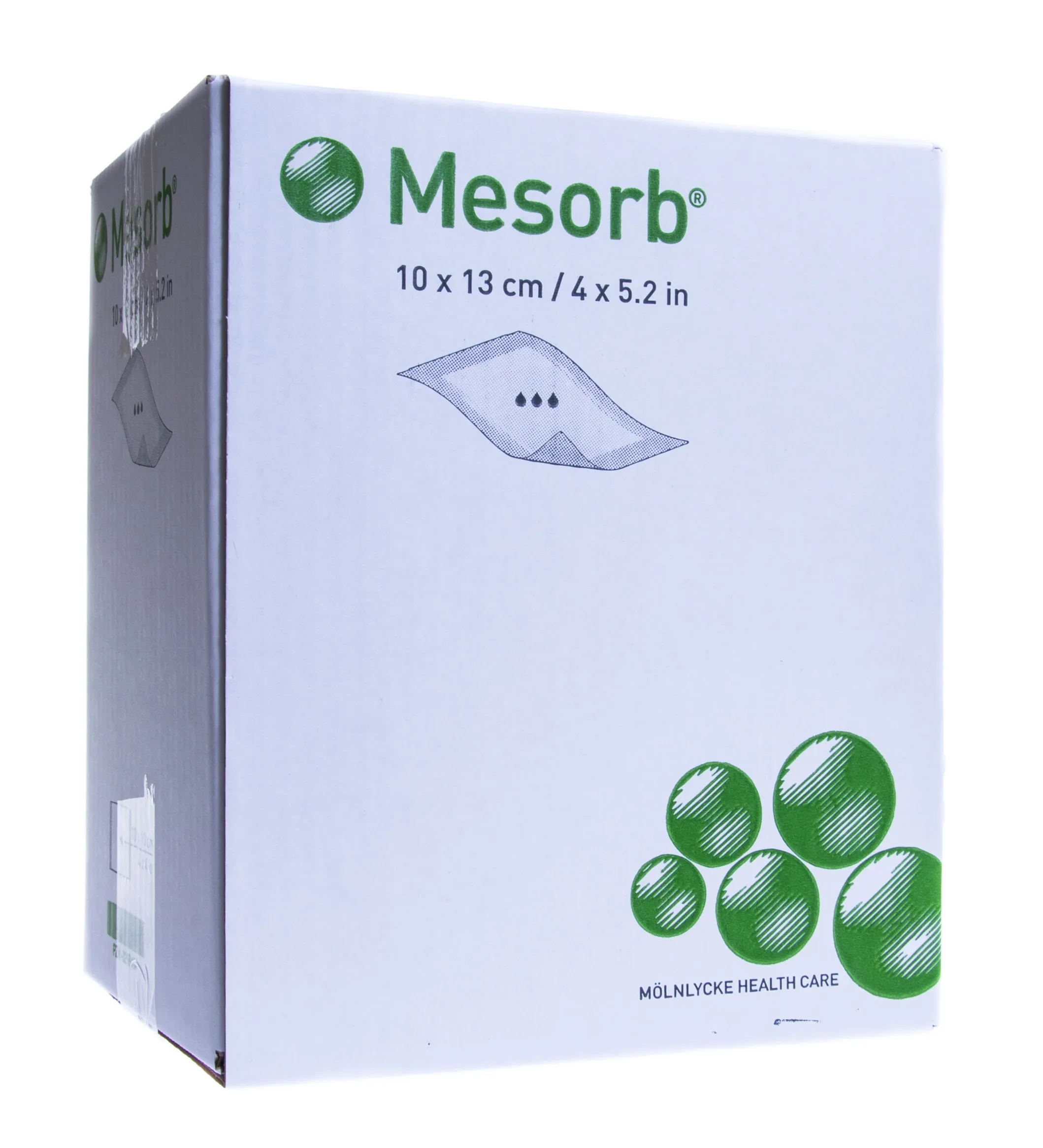 MESORB absorbējošs pārsējs 10 x 13cm, sterils, 50 gab. - Produkta attēls 
