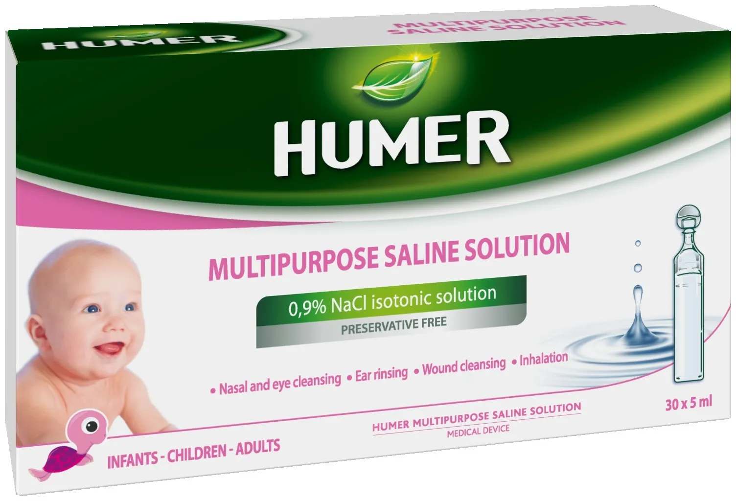 HUMER Izotonisks 0.9% NaCl šķīdums 5 ml, 30 gab. - Produkta attēls 