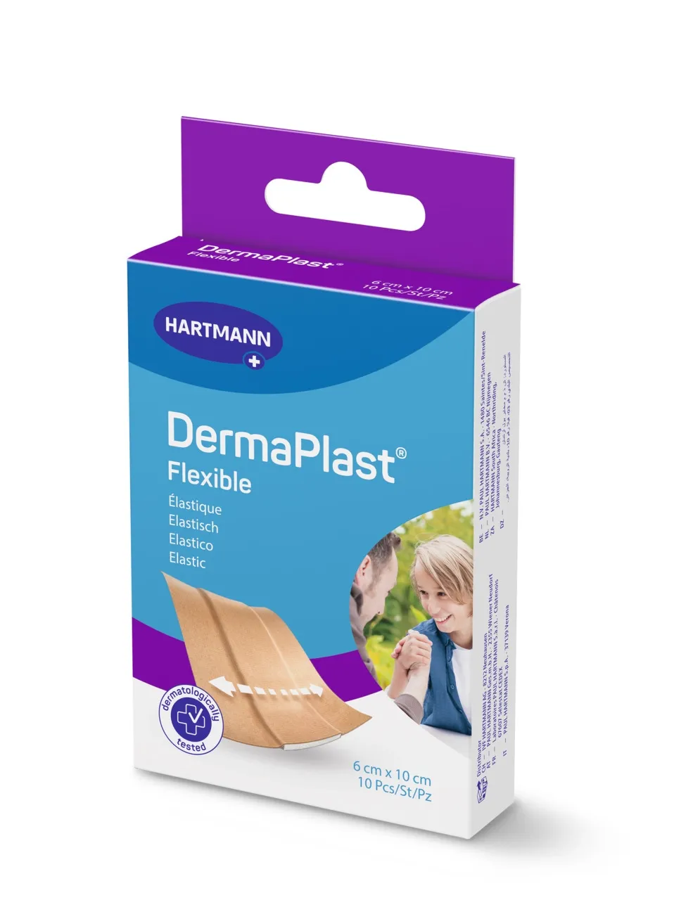 DERMAPLAST Flexible plāksteri, 6 x 10 cm, 10 gab. - Produkta attēls 
