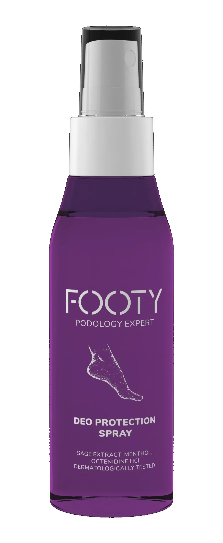 FOOTY pretsviedru izsmidzināms līdeklis pēdām, 100 ml - Produkta attēls 