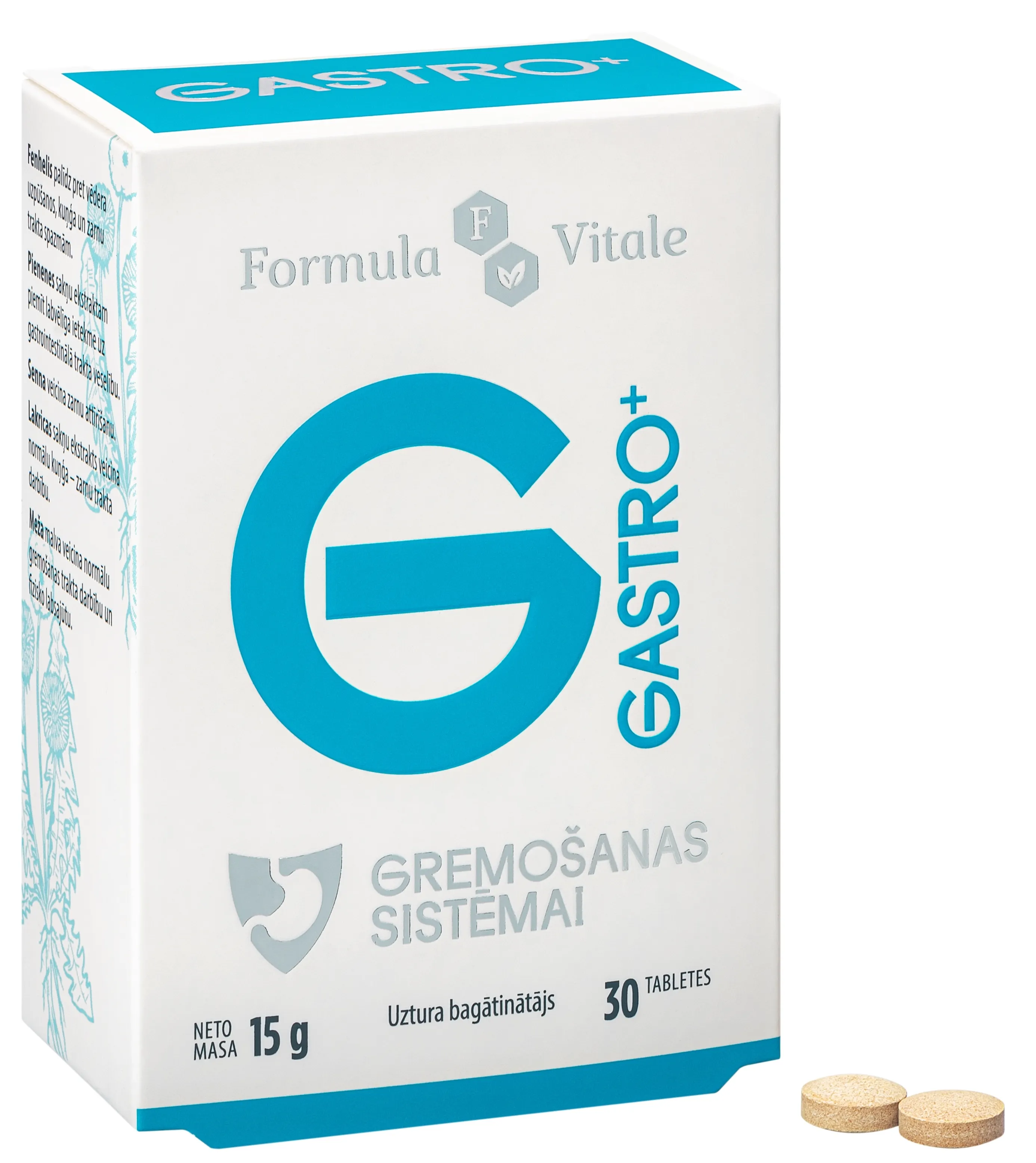FORMULA VITALE Gastro tabletes, 30 gab. - Produkta attēls 