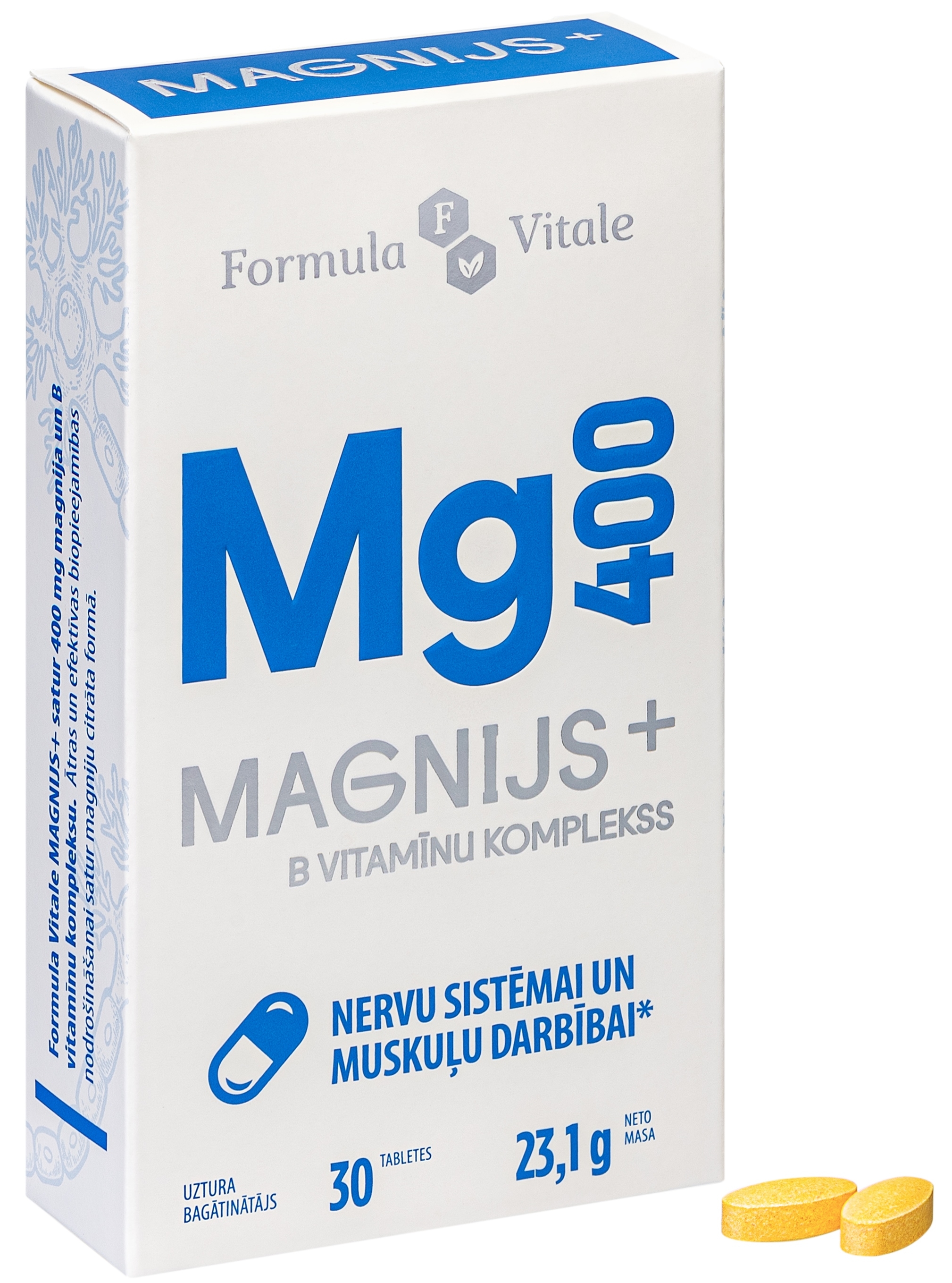 FORMULA VITALE Magnijs+ 400 mg tabletes, 30 gab - Produkta attēls 