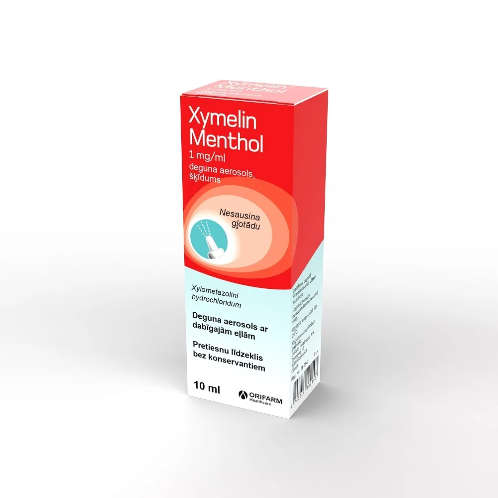 XYMELIN® Menthol 1 mg/ml deguna aerosols, 10 ml - Produkta attēls 