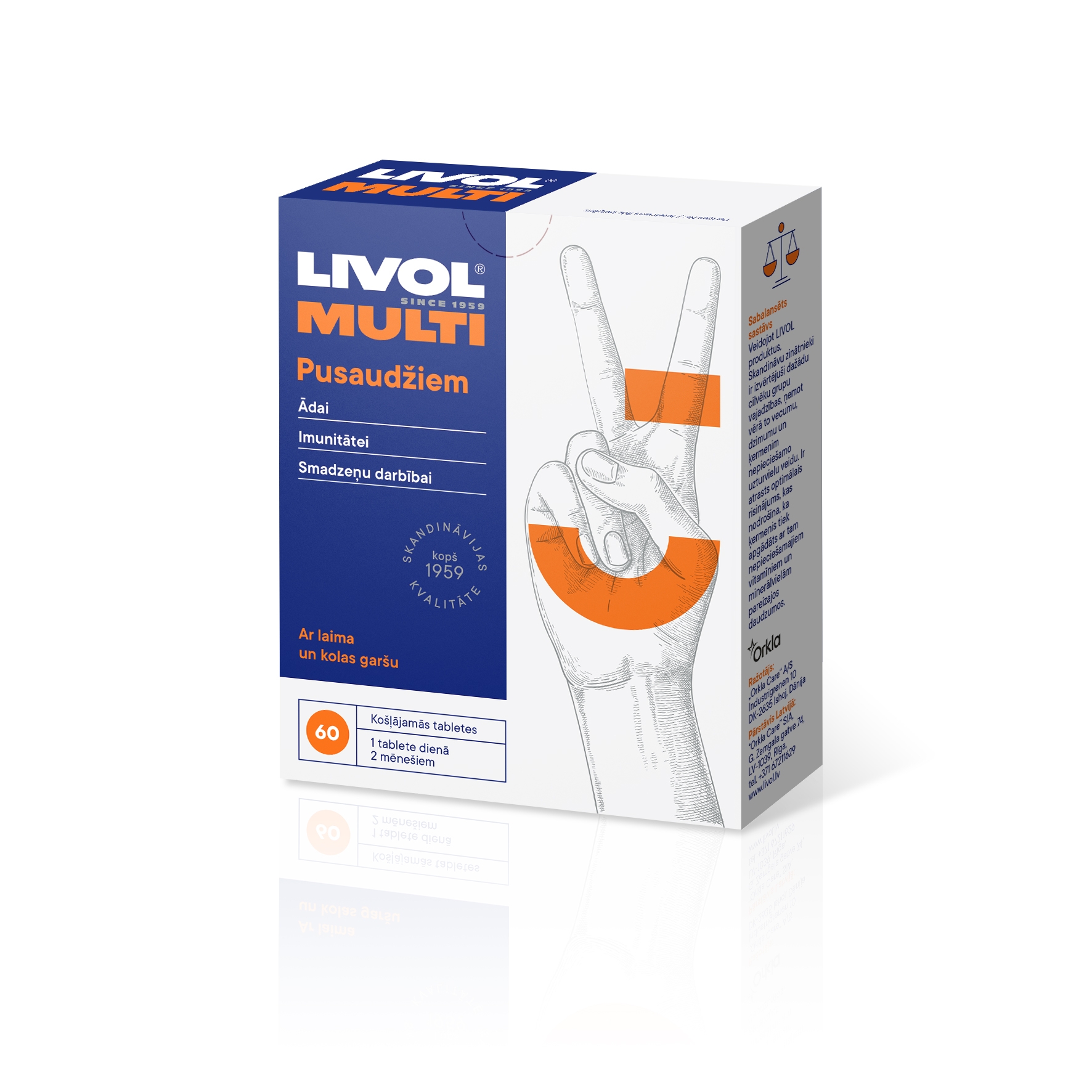 LIVOL Multi Pusaudžiem košļājamās tabletes ar laima/kolas garšu, 60 ga - Produkta attēls 