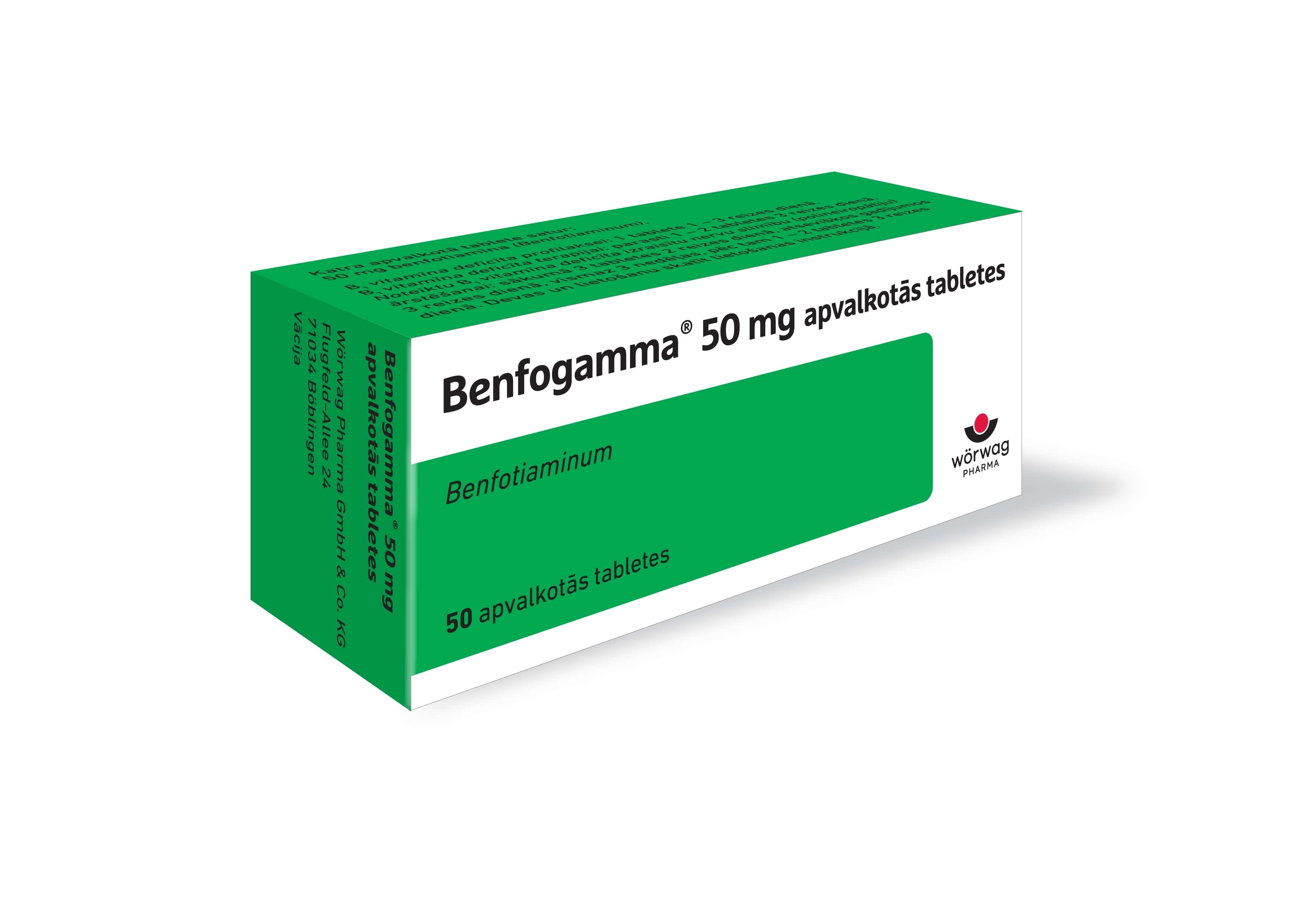 BENFOGAMMA 50 mg tabletes, 50 gab. - Produkta attēls 