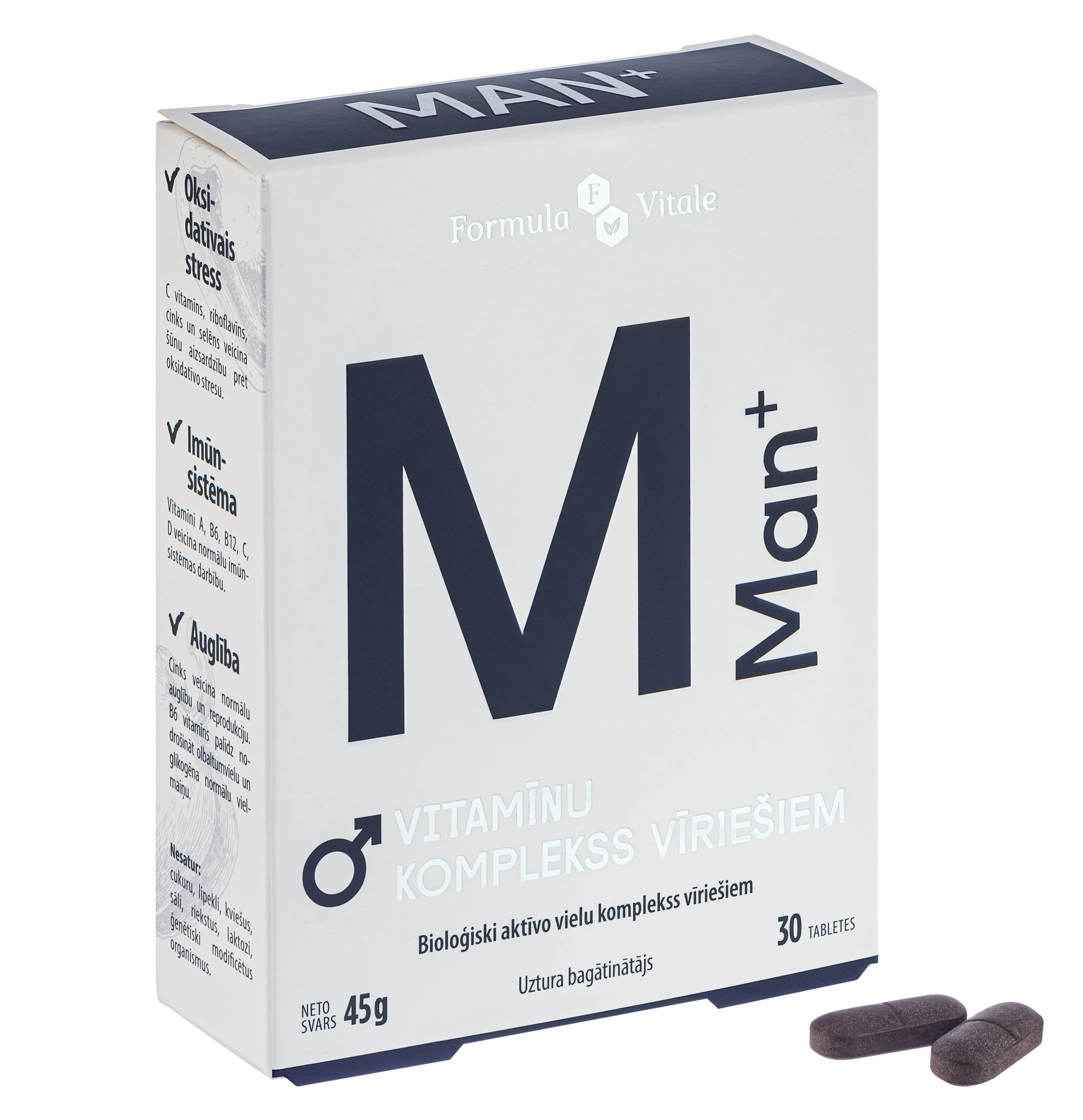 FORMULA VITALE Man+ tabletes, 30 gab. - Produkta attēls 